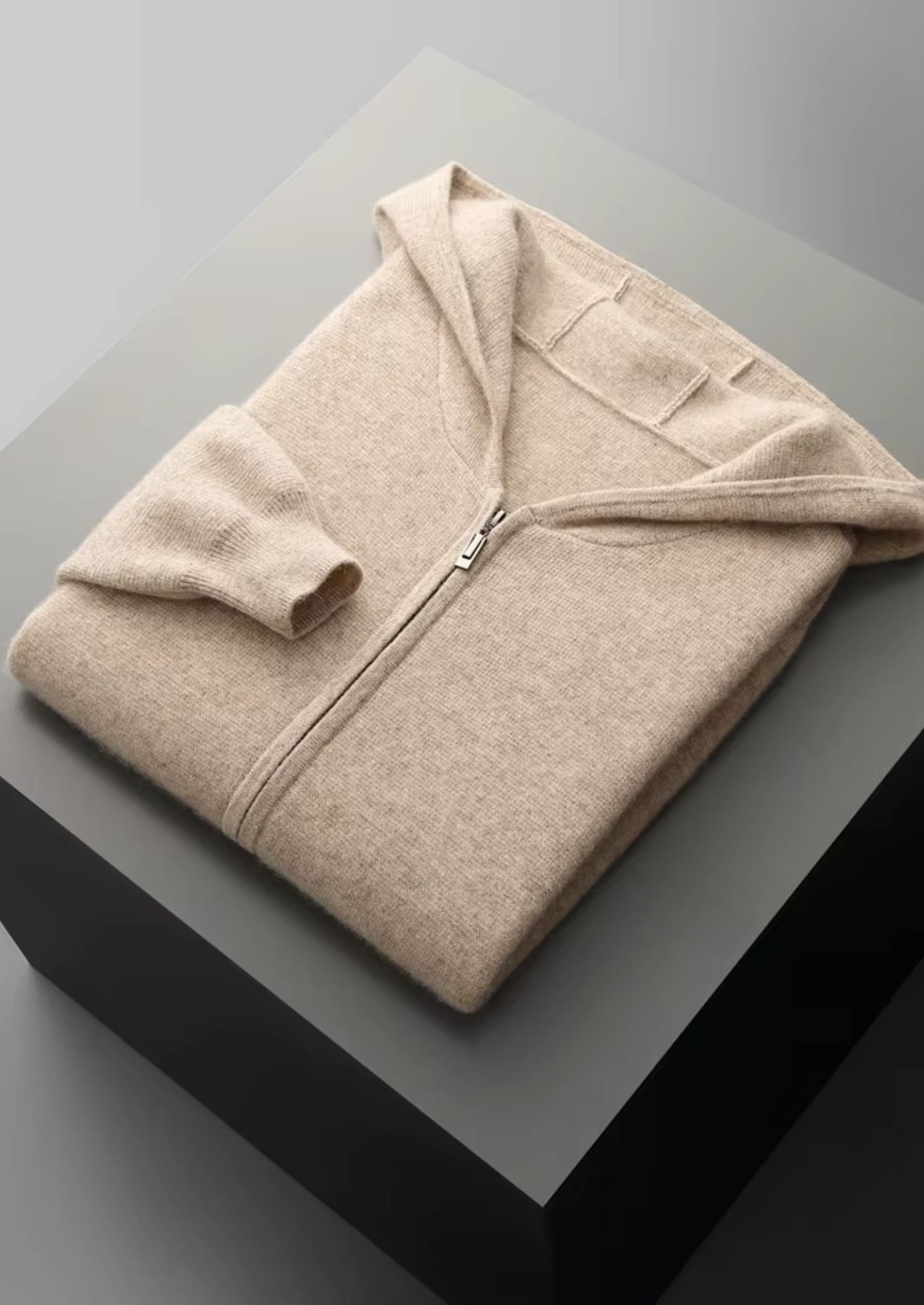 Veroux Mode | Men’s Pure Extra-Fine Merino Wool Zipper Hoodie