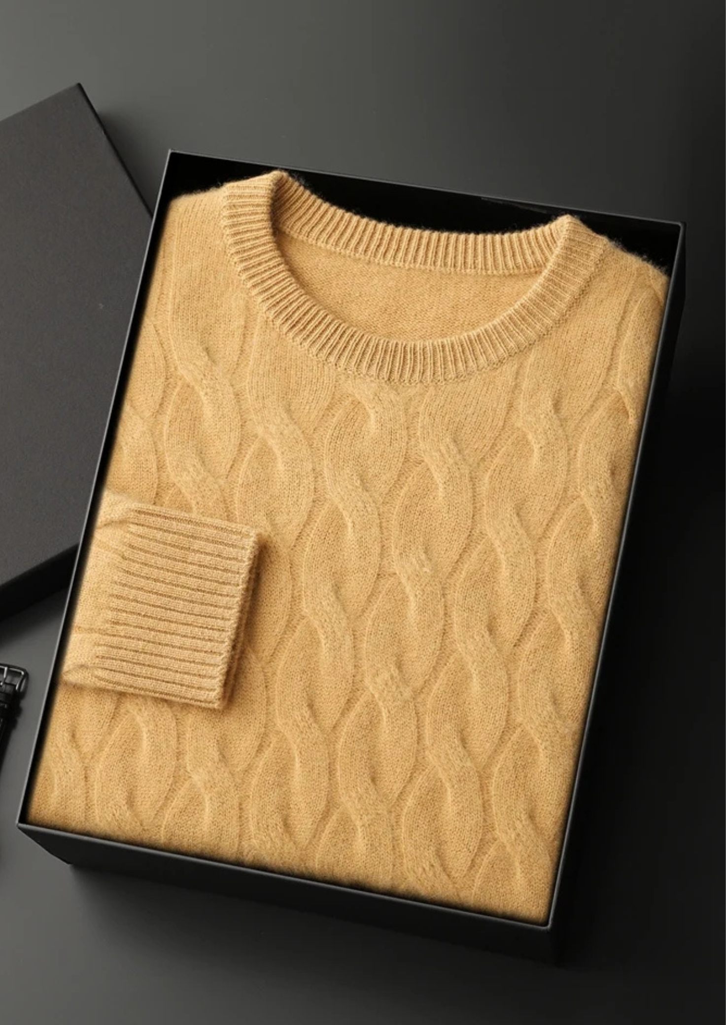 Veroux Mode | Men’s Premium Cashmere Cable Crewneck