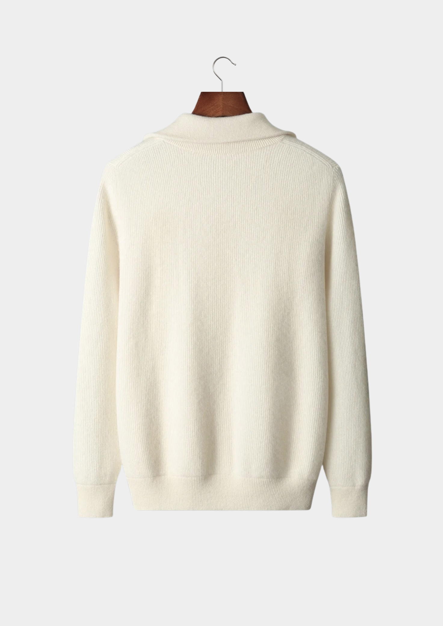 Veroux Mode | Men’s Pure Extra-Fine Merino Wool Ribbed Zipper Cardigan