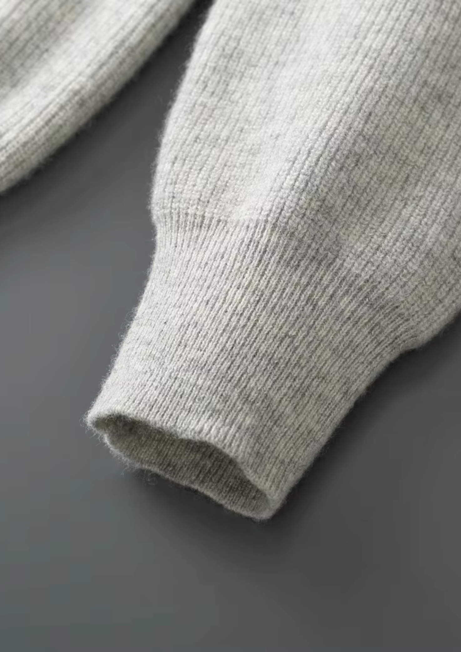 Veroux Mode | Men’s Pure Extra-Fine Merino Wool Ribbed Zip Hoodie