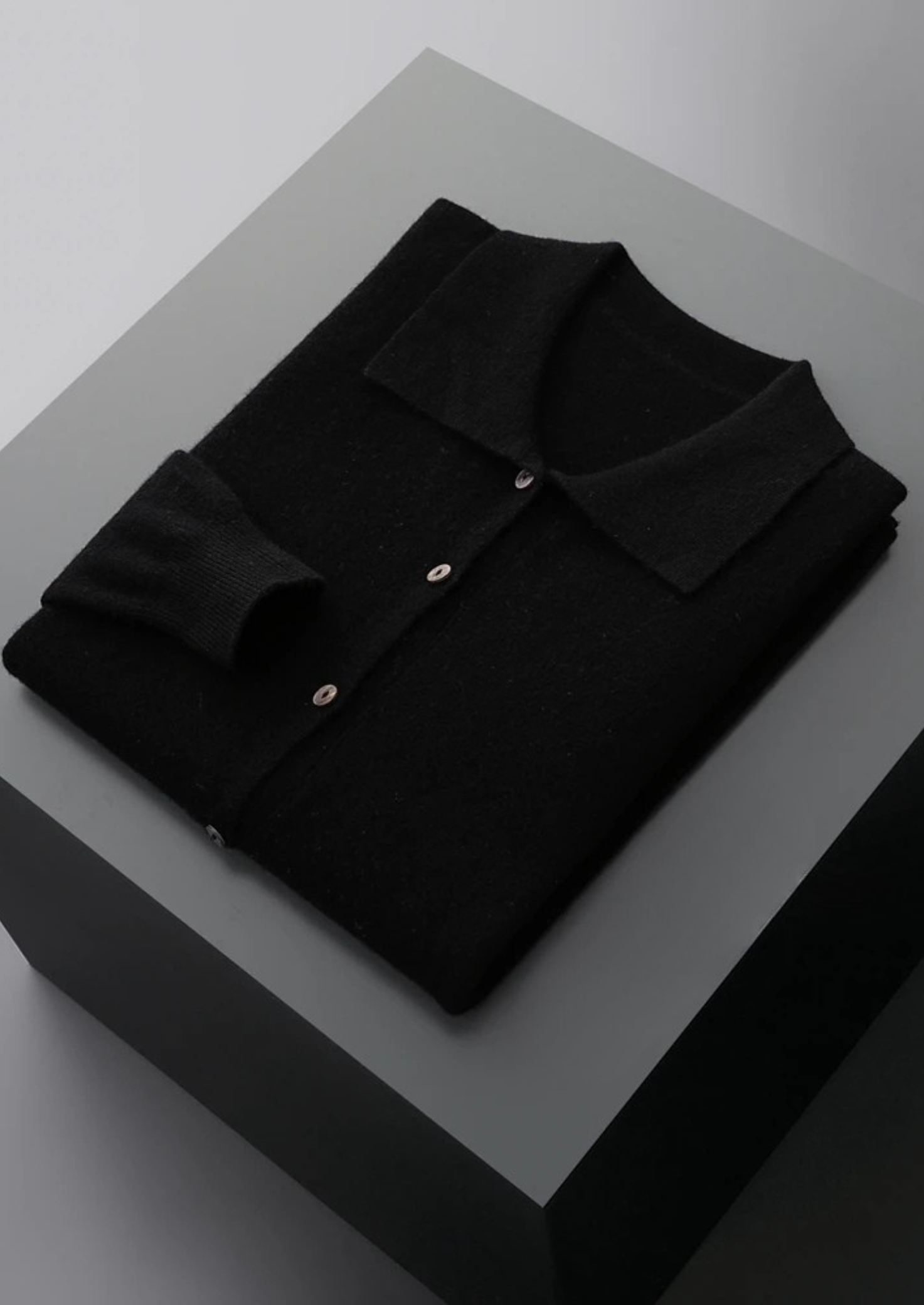 Veroux Mode | Men’s Pure Extra-Fine Merino Wool Polo Cardigan