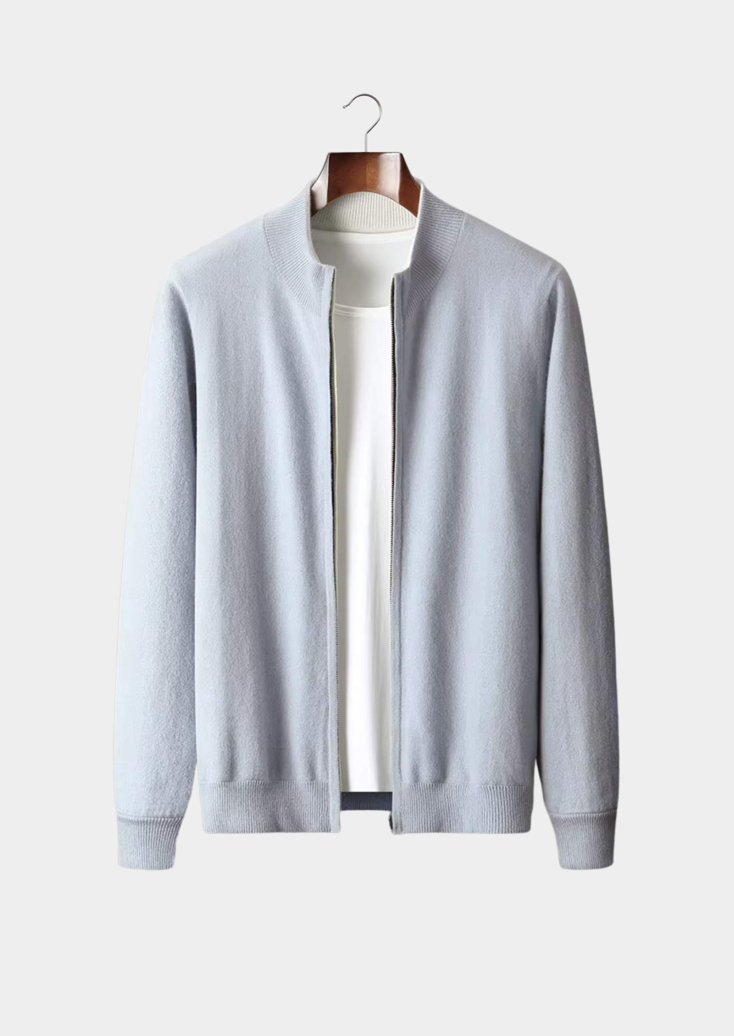 Veroux Mode | Men’s Pure Extra-Fine Merino Wool Zip Cardigan