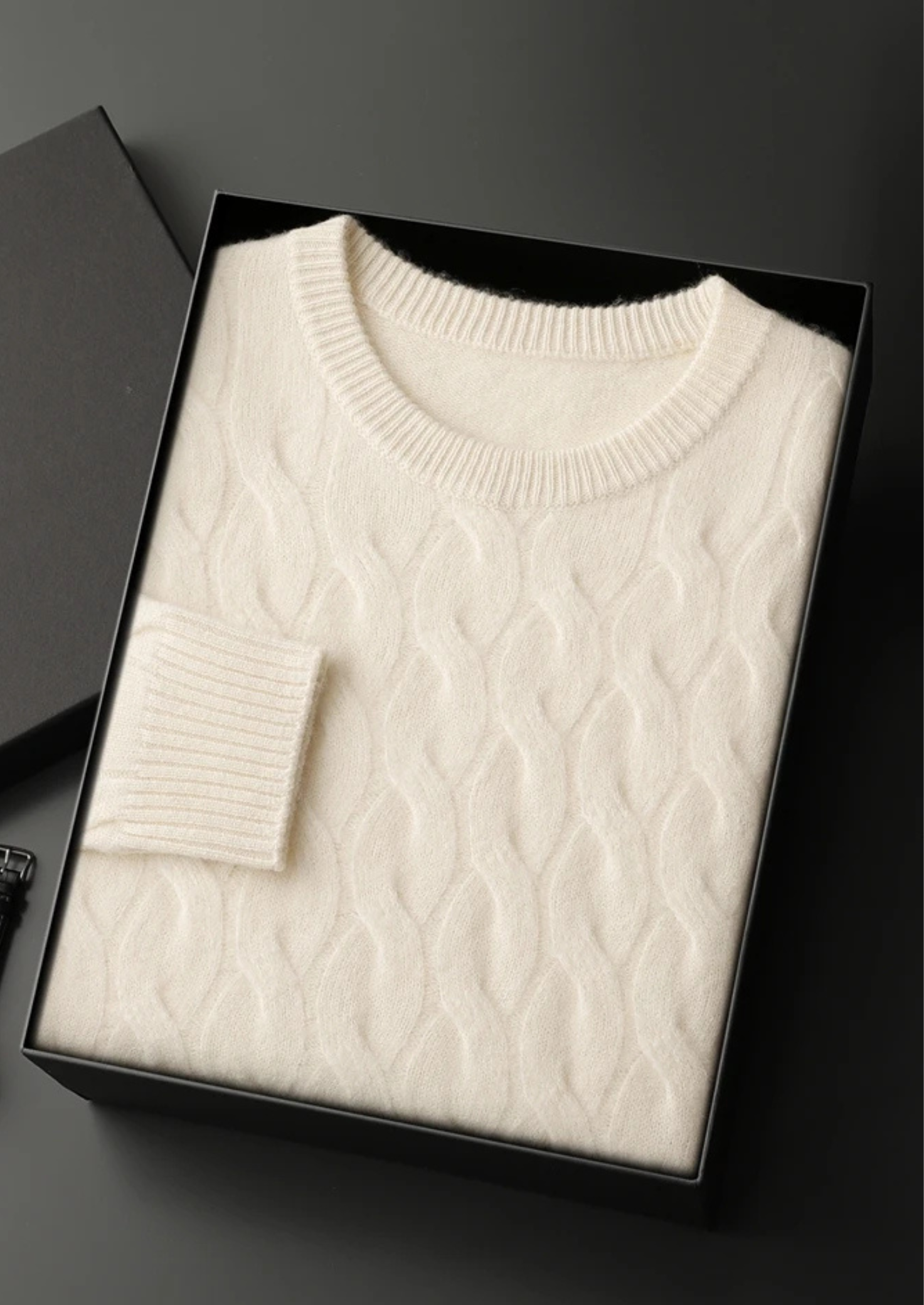 Veroux Mode | Men’s Premium Cashmere Cable Crewneck