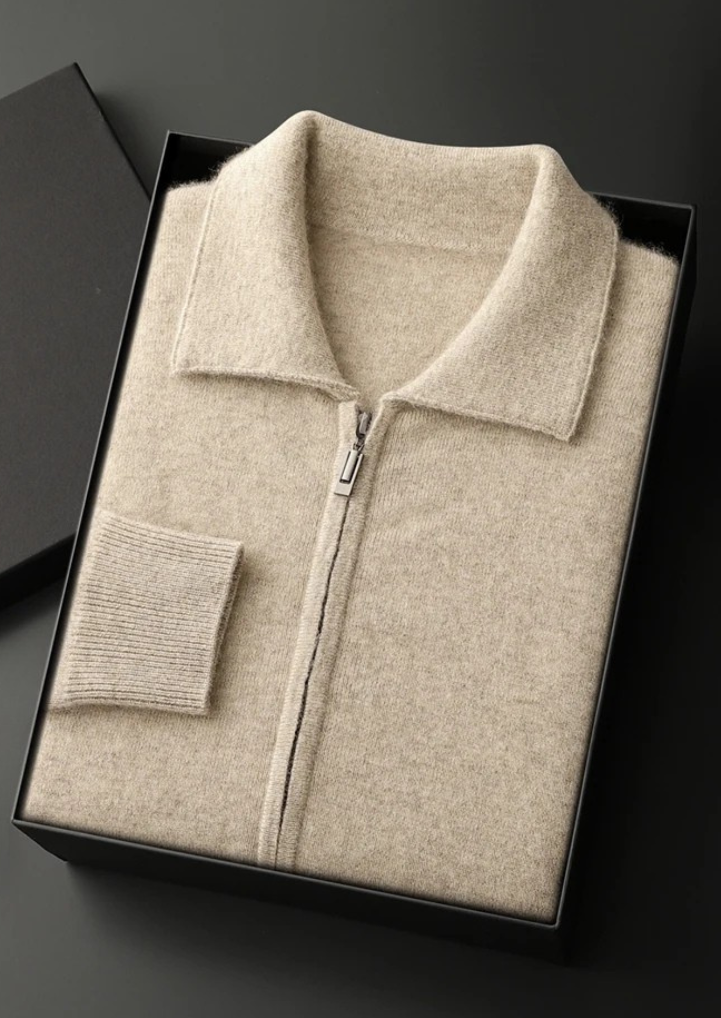 Veroux Mode | Men’s Premium Cashmere Zip Polo Cardigan