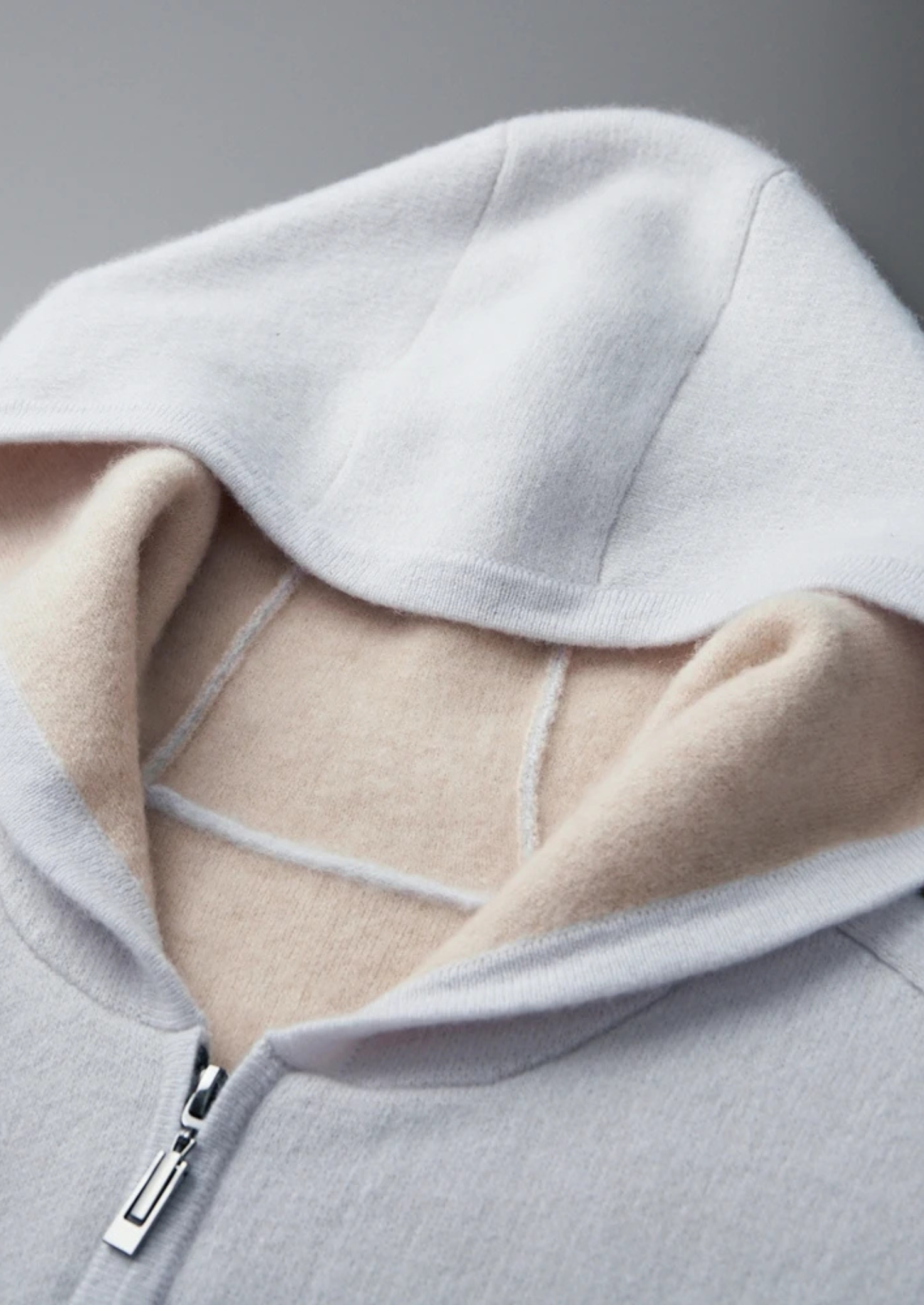Veroux Mode | Men’s Premium Cashmere Two-Tone Zipper Hoodie