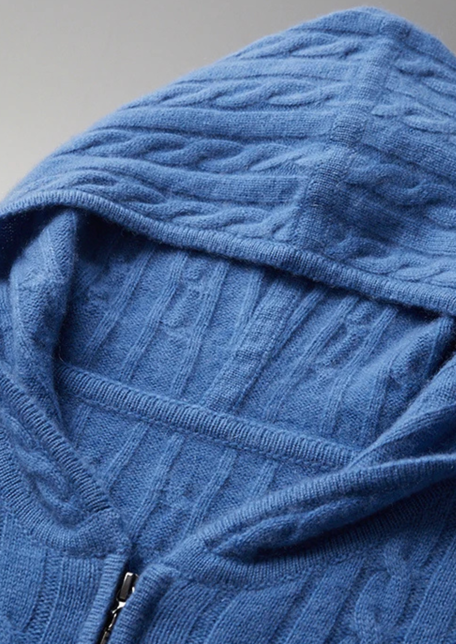 Veroux Mode | Men’s Premium Cashmere Cable Knit Zipper Hoodie
