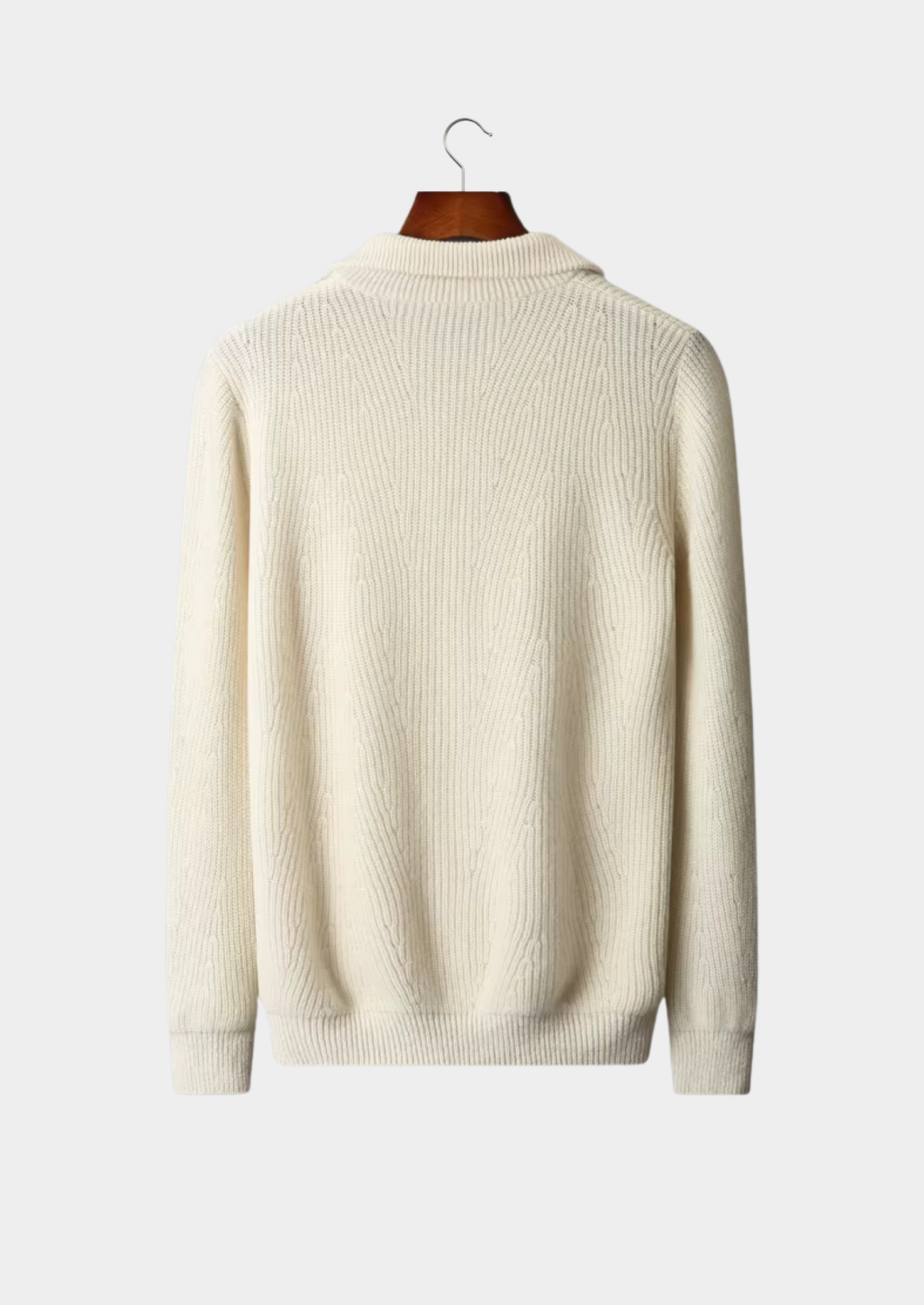 Veroux Mode | Men’s Pure Extra-Fine Merino Wool Ribbed Half-Zip