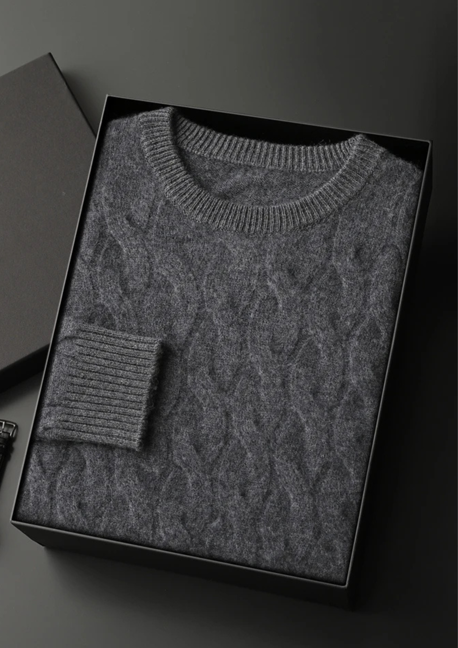 Veroux Mode | Men’s Premium Cashmere Cable Crewneck
