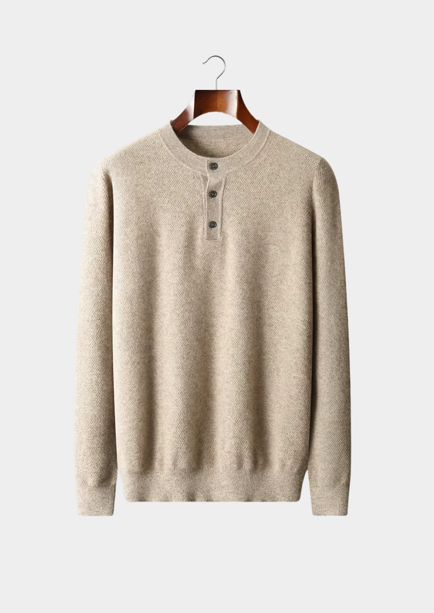 Veroux Mode | Men’s Premium Cashmere Classic Henley Sweater