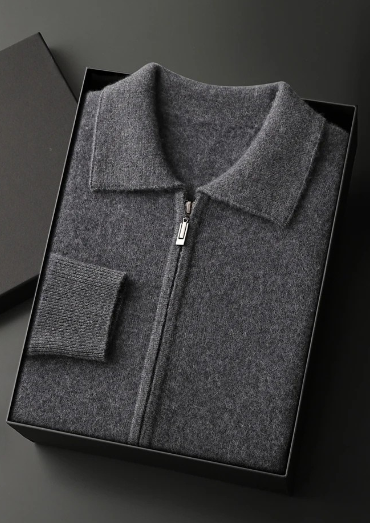 Veroux Mode | Men’s Premium Cashmere Zip Polo Cardigan