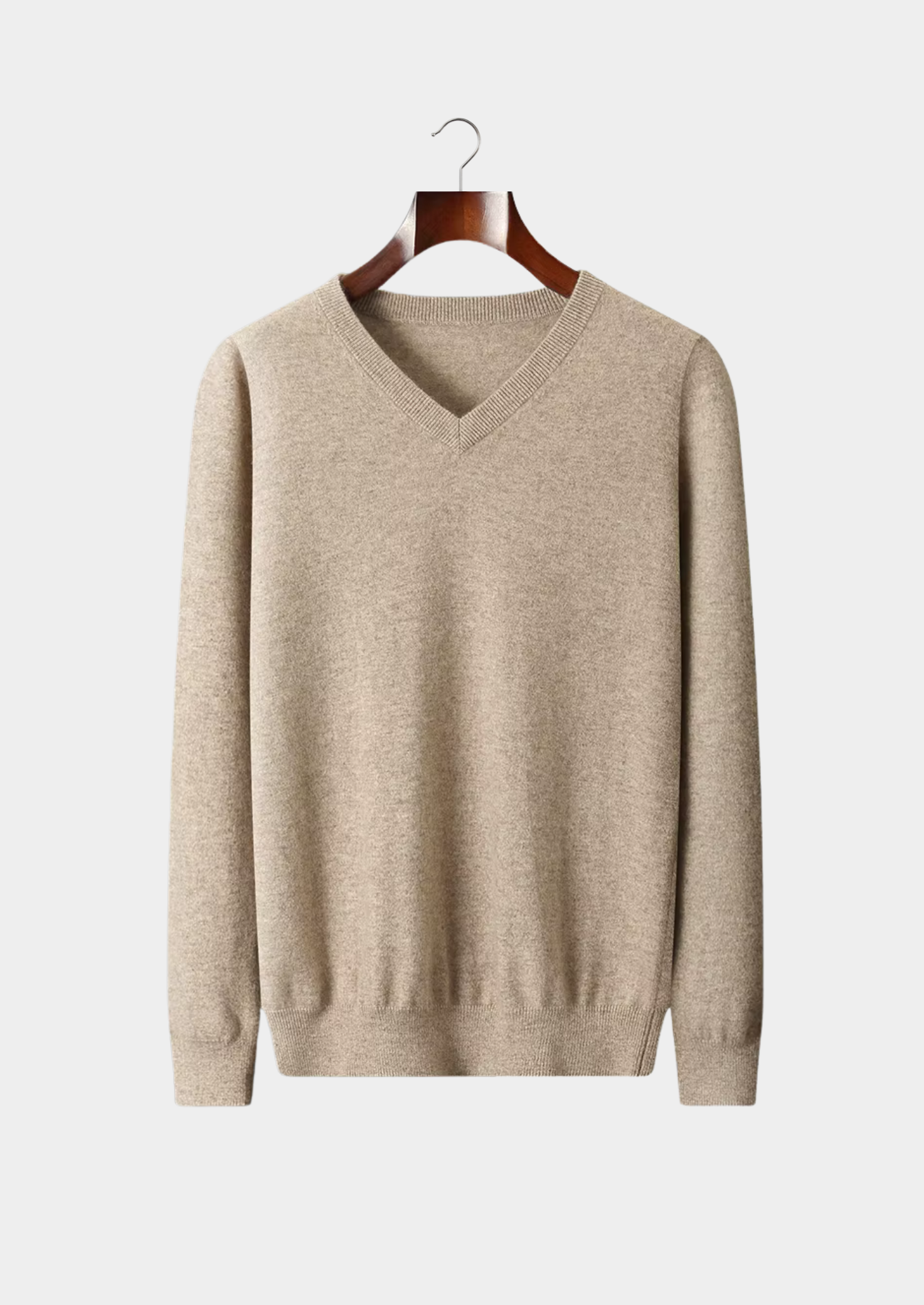 Veroux Mode | Men’s Pure Extra-Fine Merino Wool Classic V-Neck Sweater