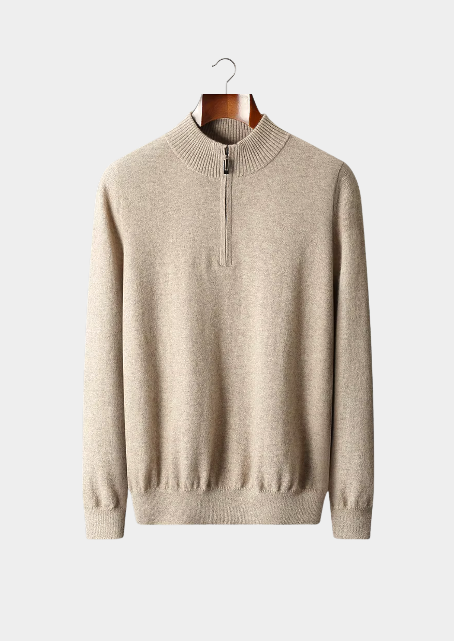 Veroux Mode | Men’s Pure Extra-Fine Merino Wool Half Zip Sweater