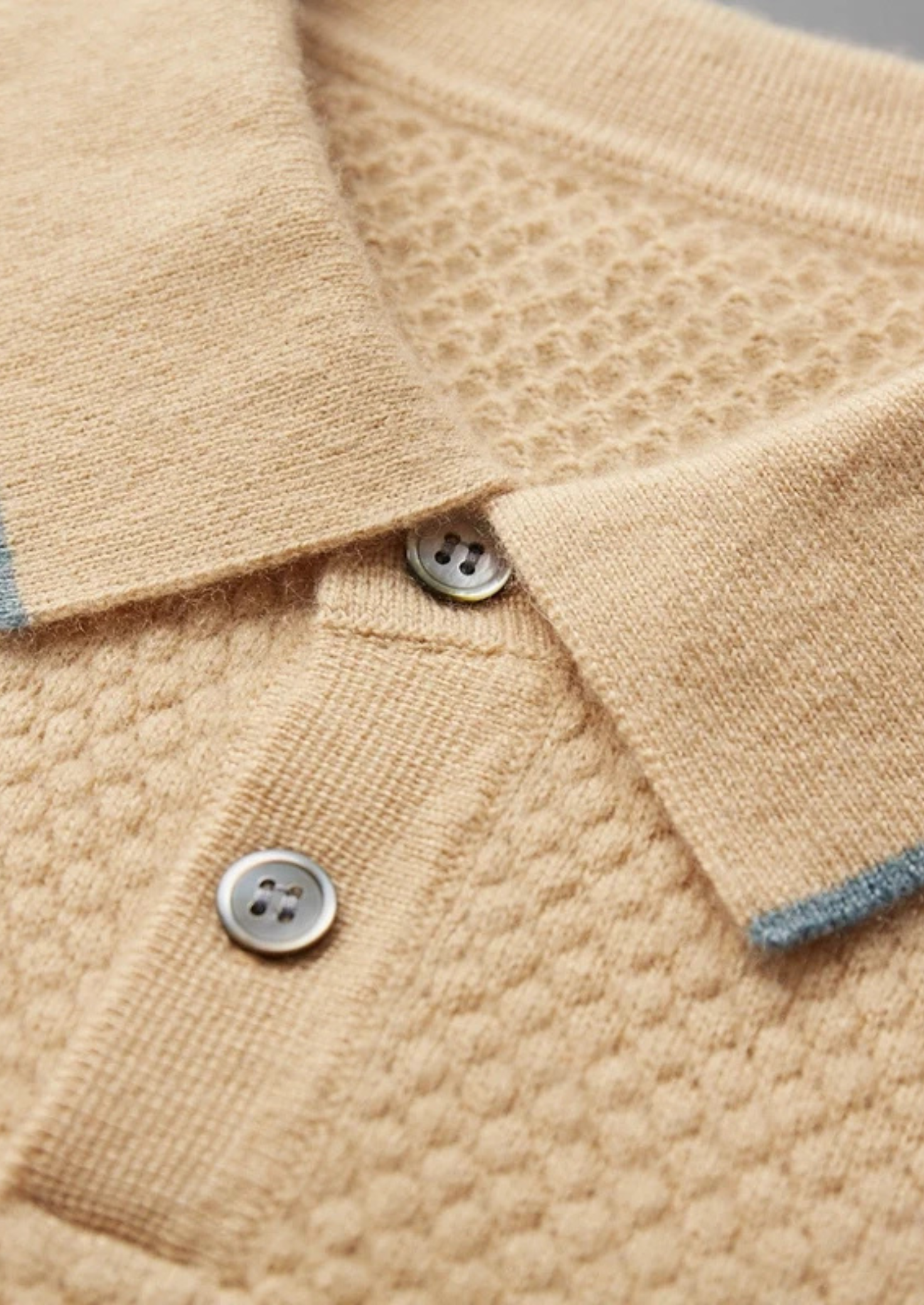 Veroux Mode | Men’s Premium Cashmere Two-Tone Polo