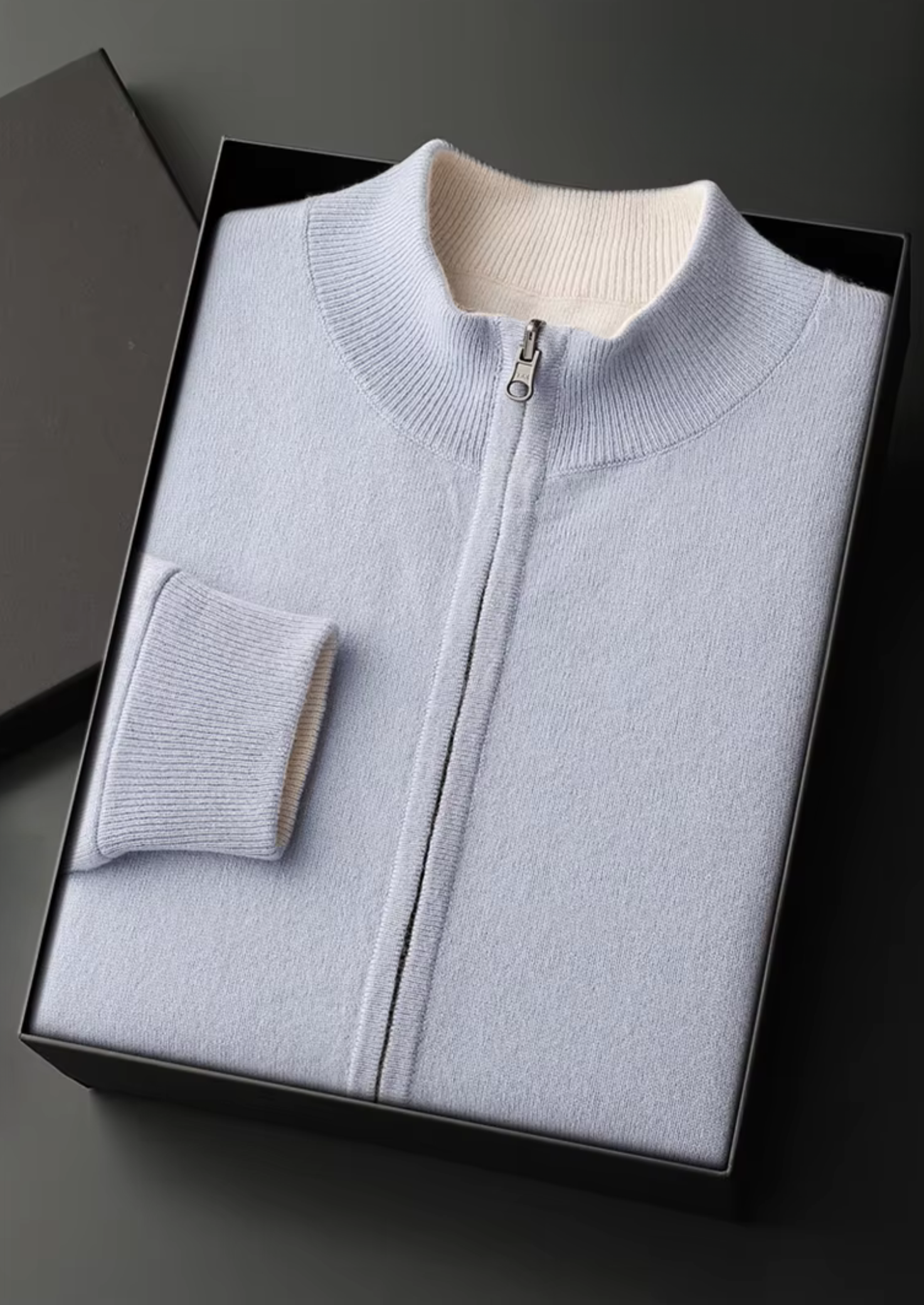 Veroux Mode | Men’s Pure Extra-Fine Merino Wool Zip Cardigan