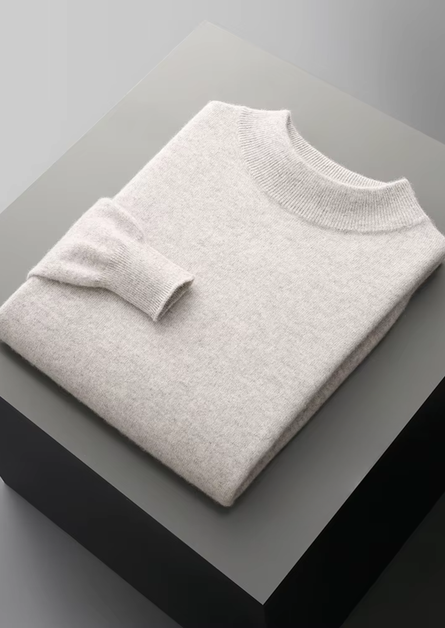 Veroux Mode | Men’s Pure Extra-Fine Merino Wool Classic Mockneck