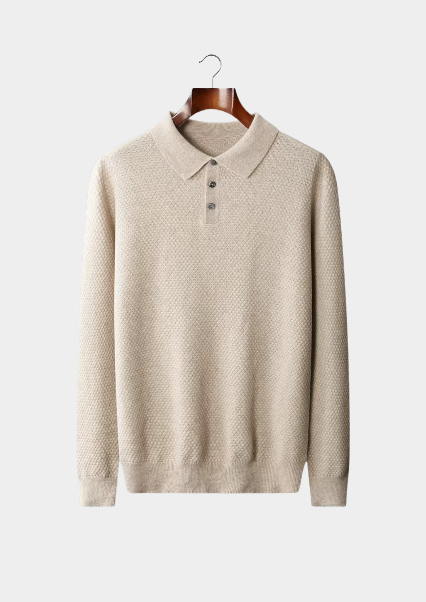 Veroux Mode | Men’s Premium Cashmere Textured Sweater Polo