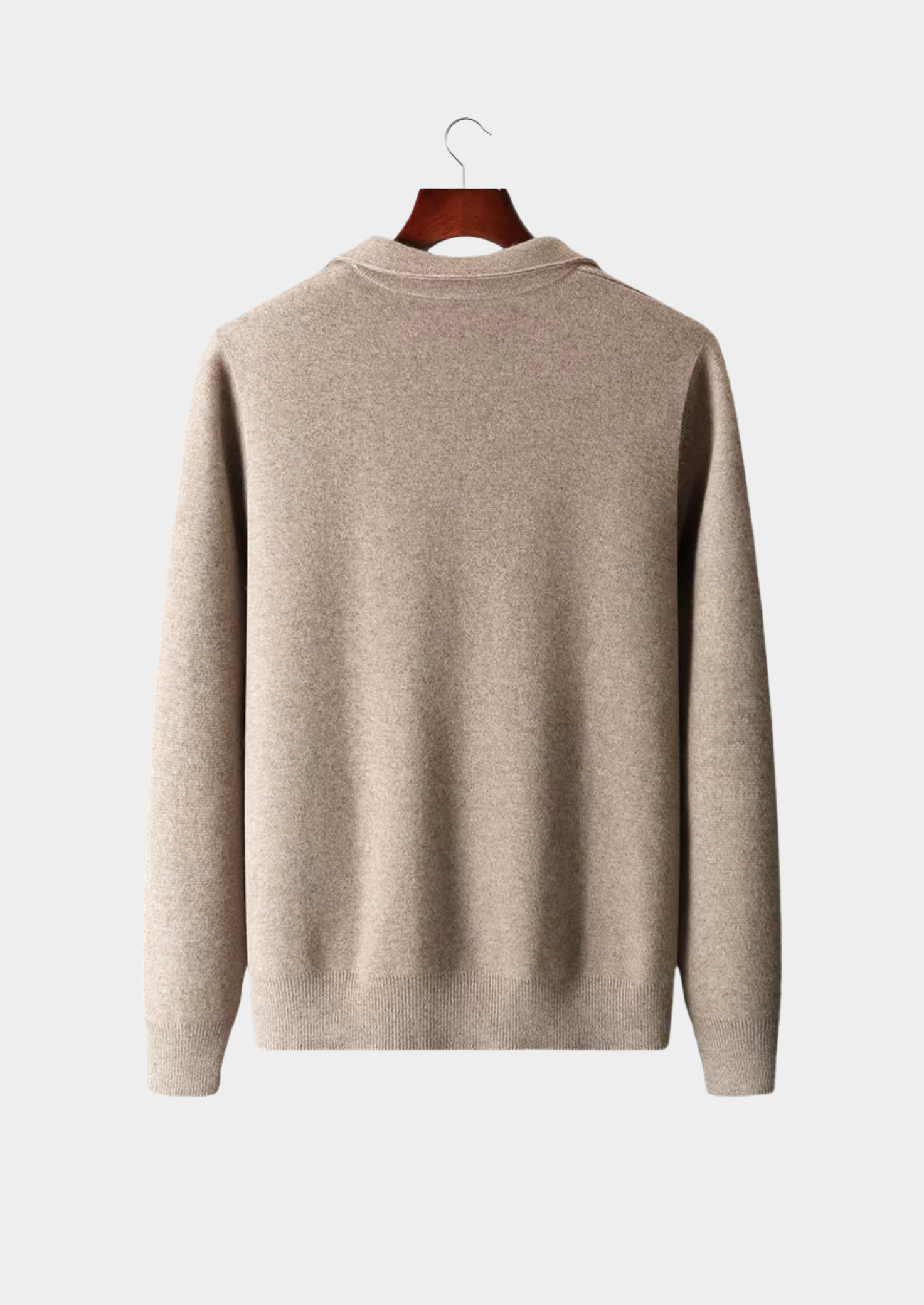Veroux Mode | Men’s Pure Extra-Fine Merino Wool Zip Polo Cardigan