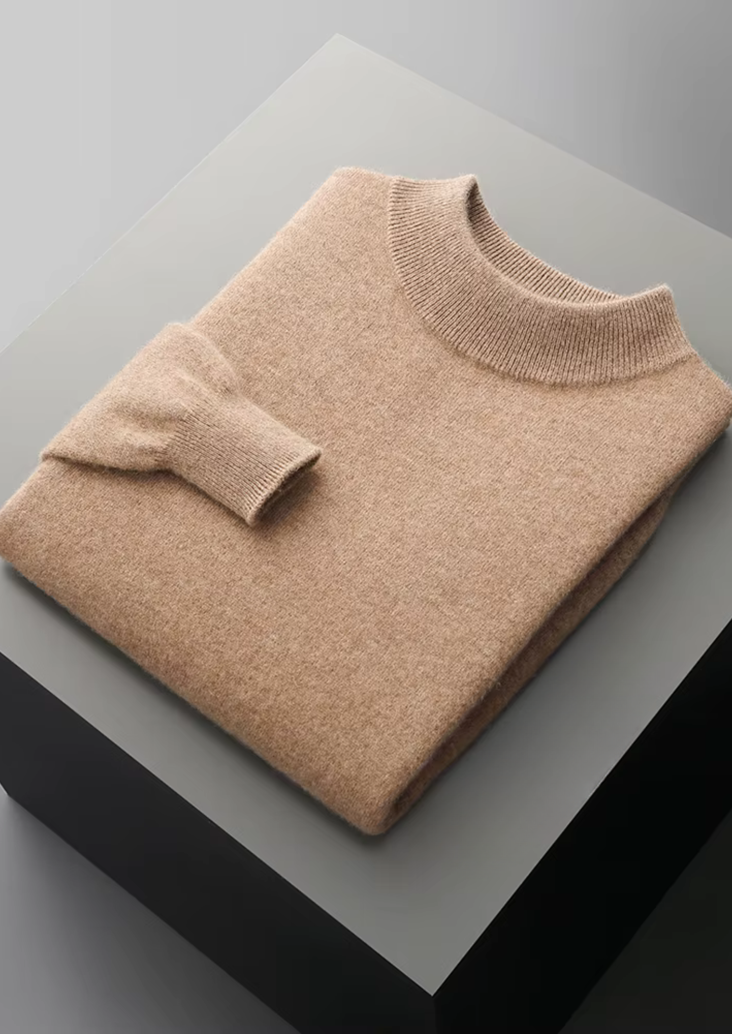 Veroux Mode | Men’s Pure Extra-Fine Merino Wool Classic Mockneck