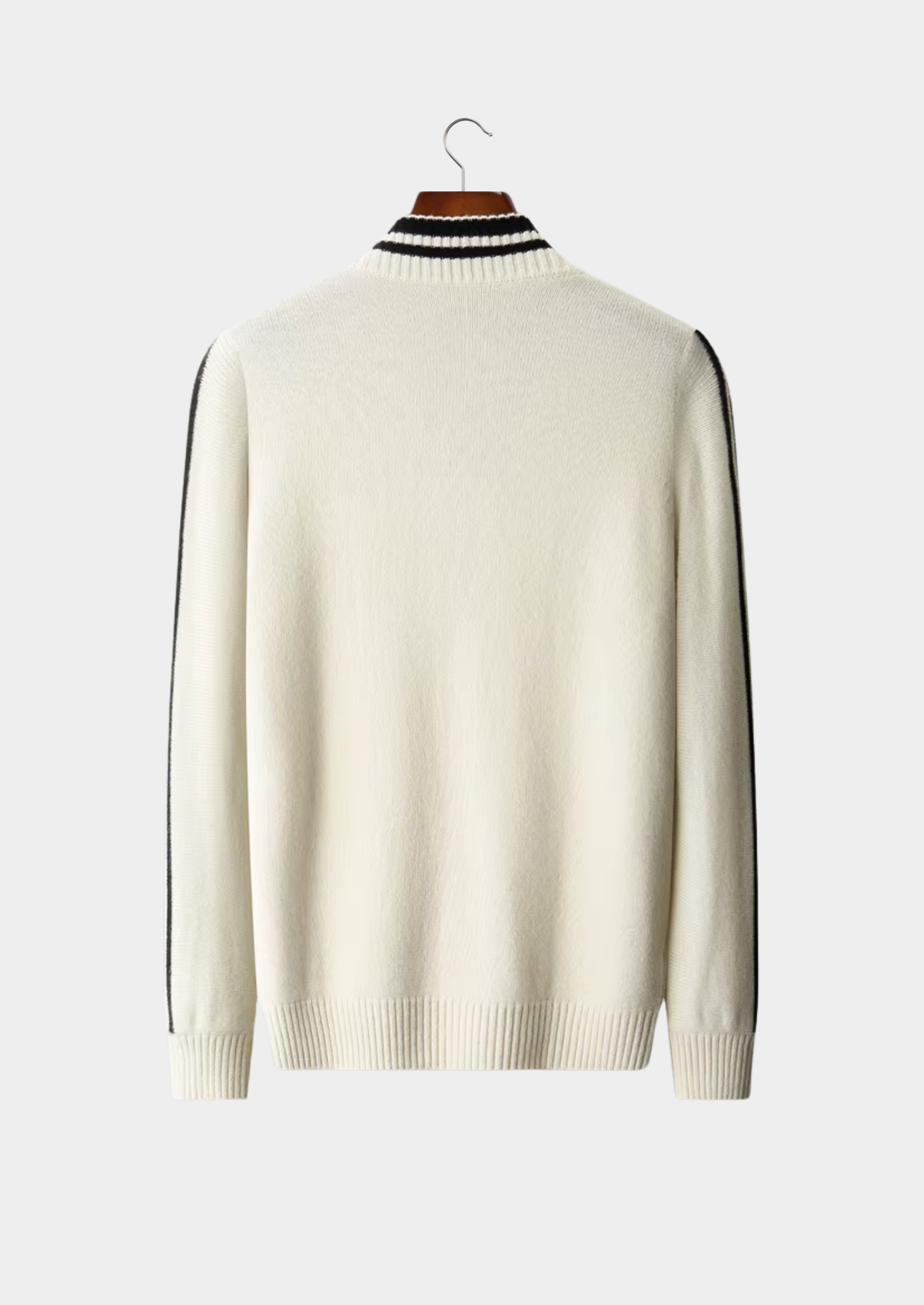 Veroux Mode | Men’s Pure Extra-Fine Merino Wool Two-Tone Zip Cardigan