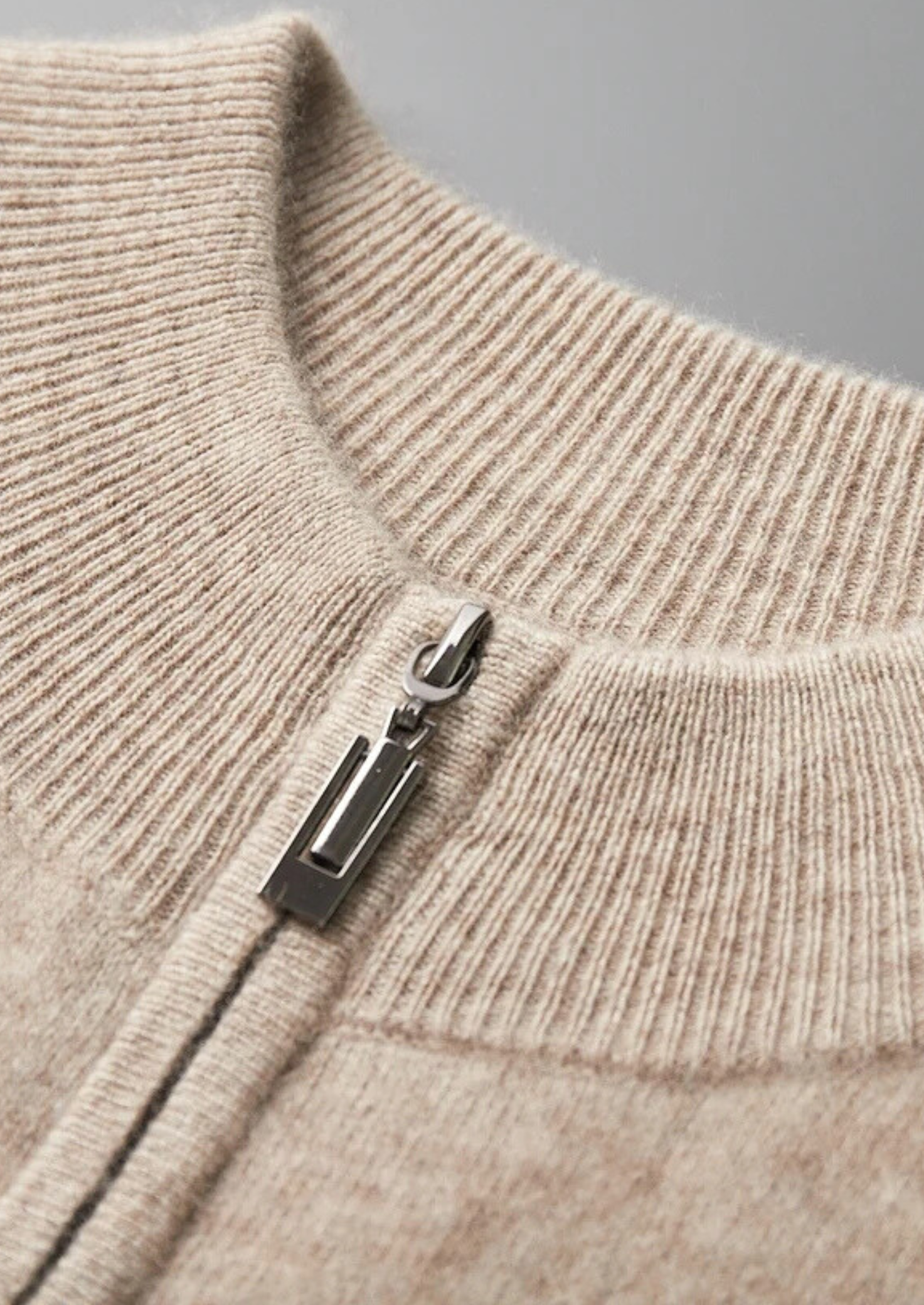 Veroux Mode | Men’s Premium Cashmere Two-Tone Zip Cardigan