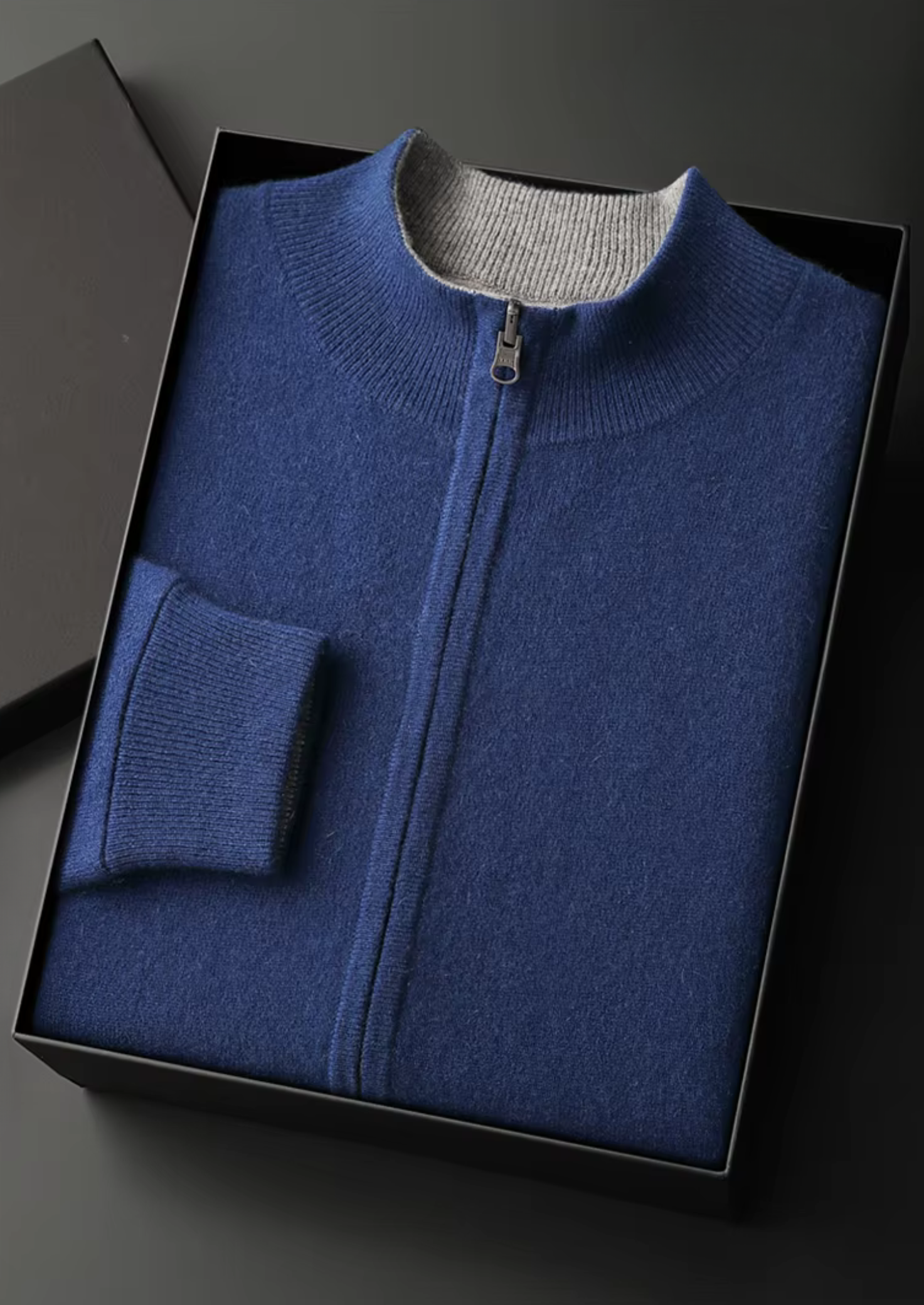 Veroux Mode | Men’s Pure Extra-Fine Merino Wool Zip Cardigan