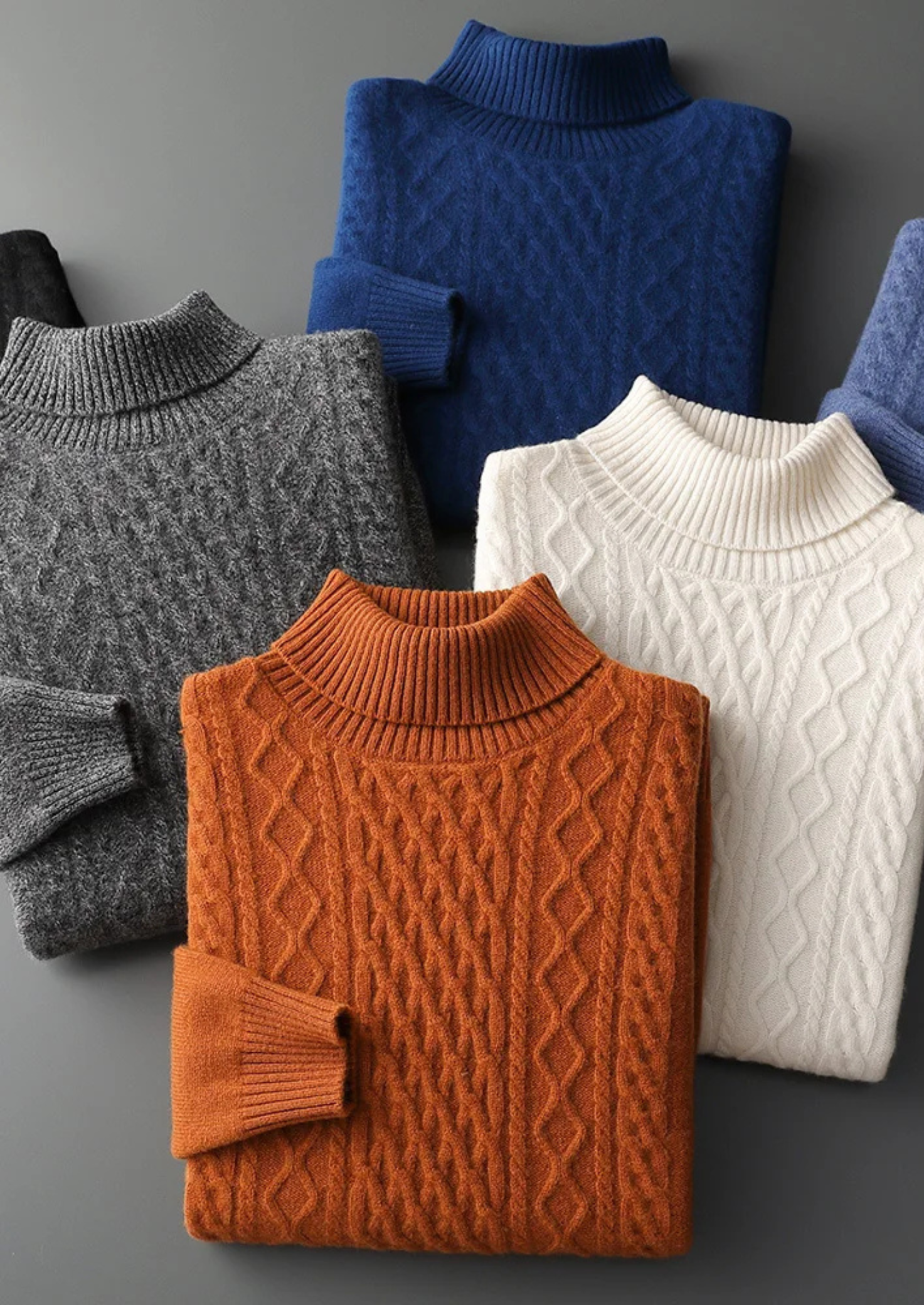 Veroux Mode | Men’s Pure Extra-Fine Merino Wool Wintertime Rollneck