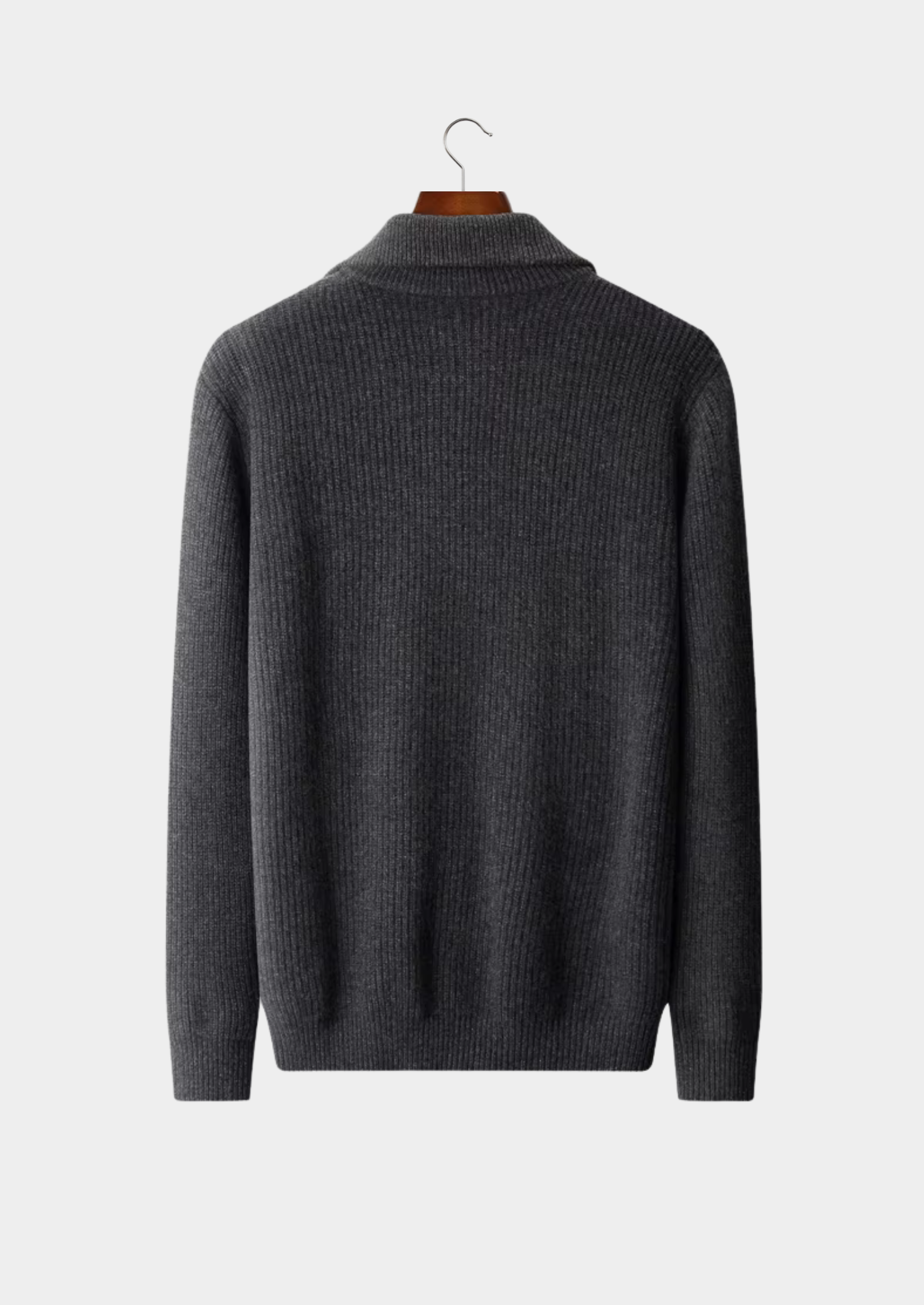 Veroux Mode | Men’s Pure Extra-Fine Merino Wool Funnel Neck Dual Zip Cardigan