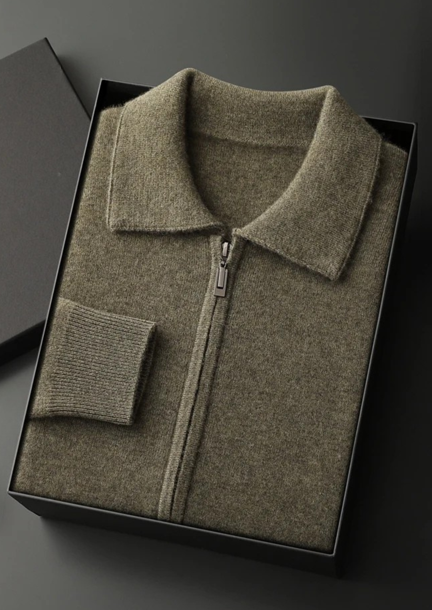 Veroux Mode | Men’s Premium Cashmere Zip Polo Cardigan