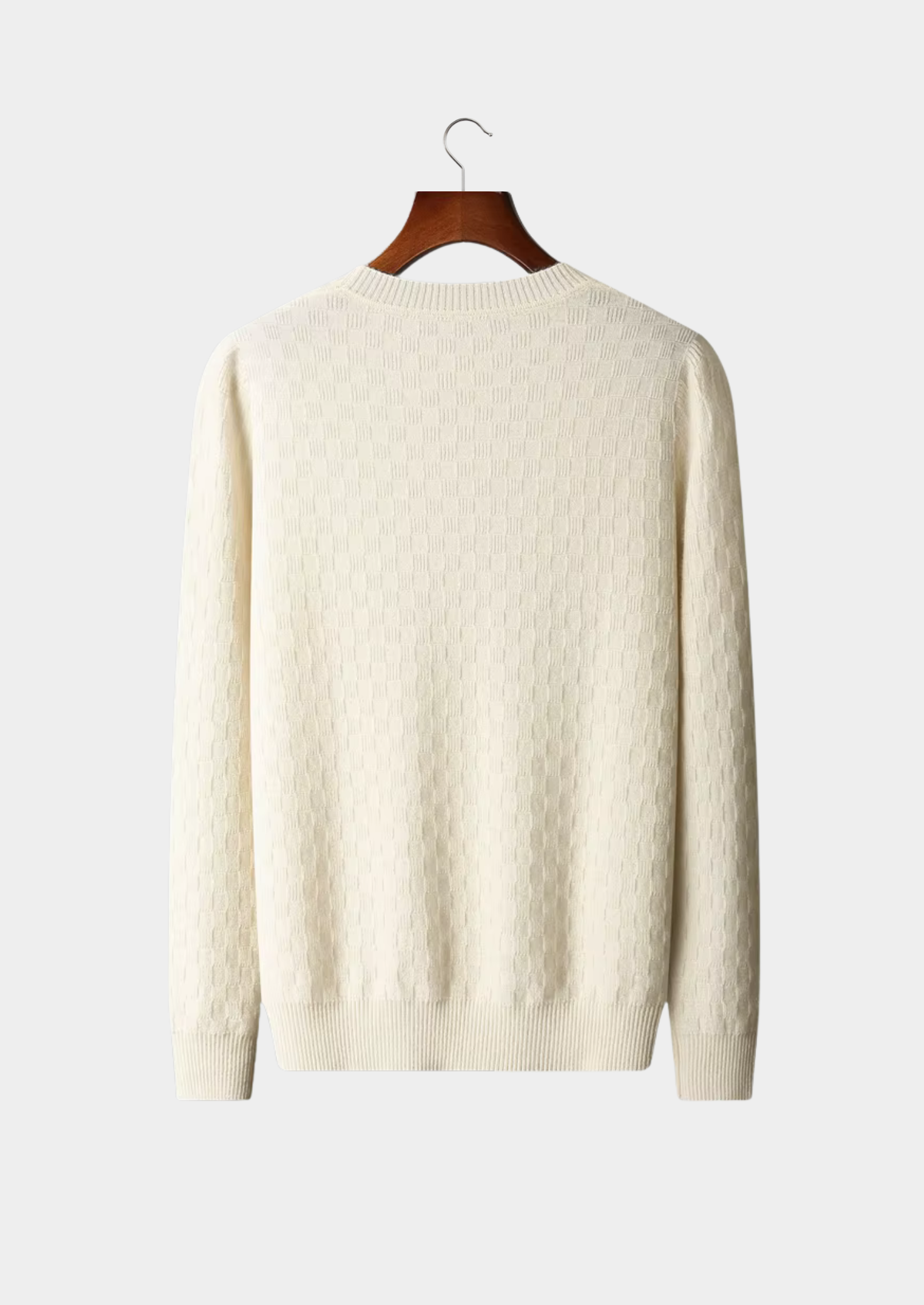 Veroux Mode | Men’s Pure Extra-Fine Merino Wool Textured Crewneck