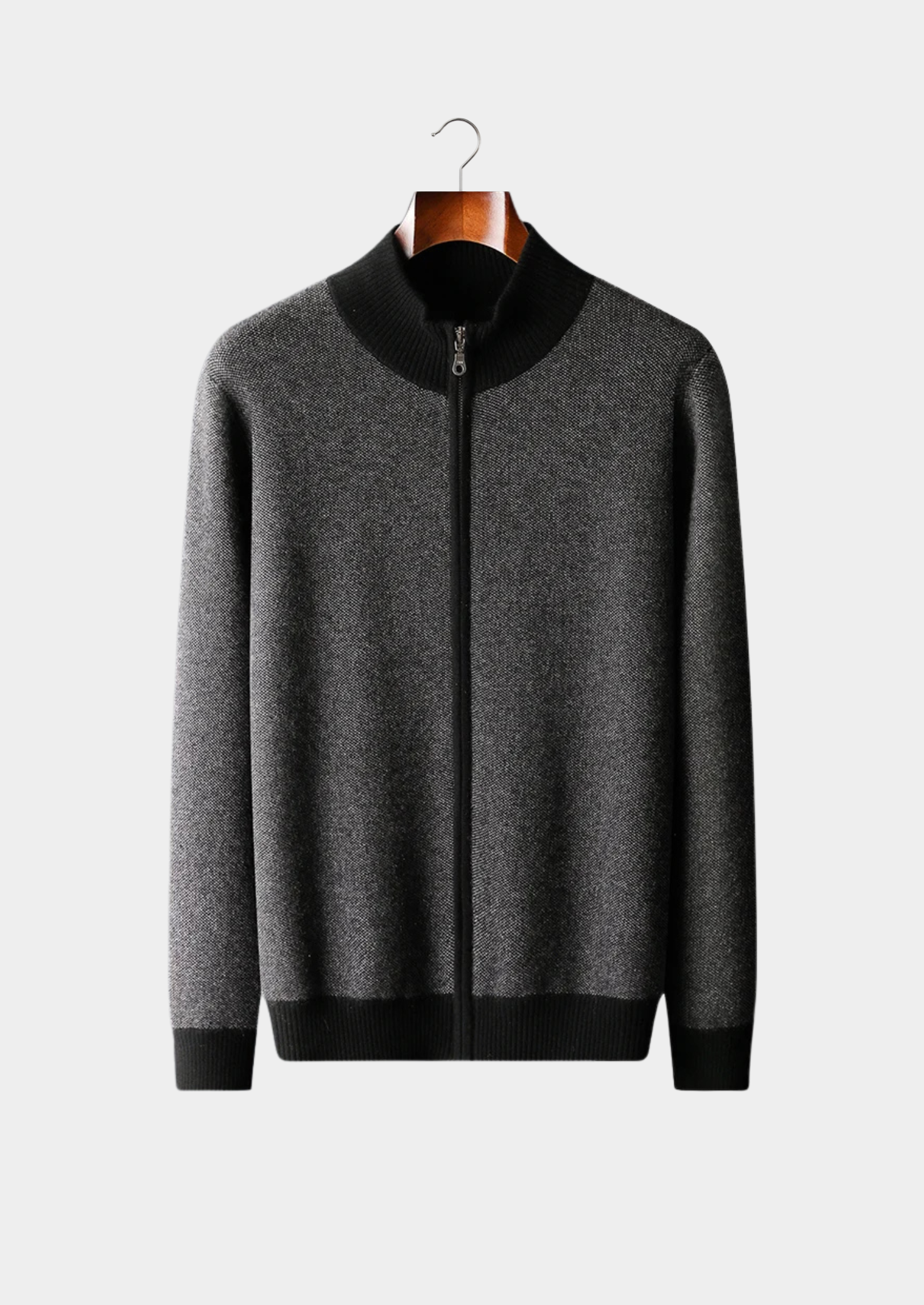 Veroux Mode | Men’s Premium Cashmere Jacquard Zip Cardigan