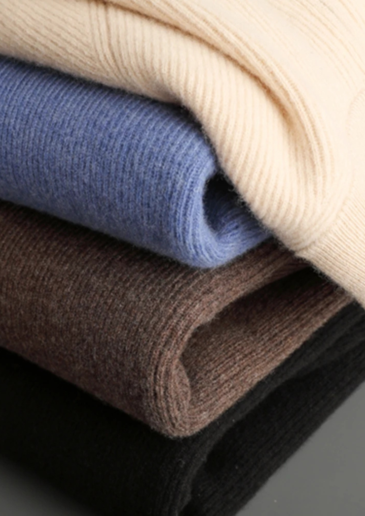 Veroux Mode | Men’s Pure Extra-Fine Merino Wool Ribbed Zip Cardigan