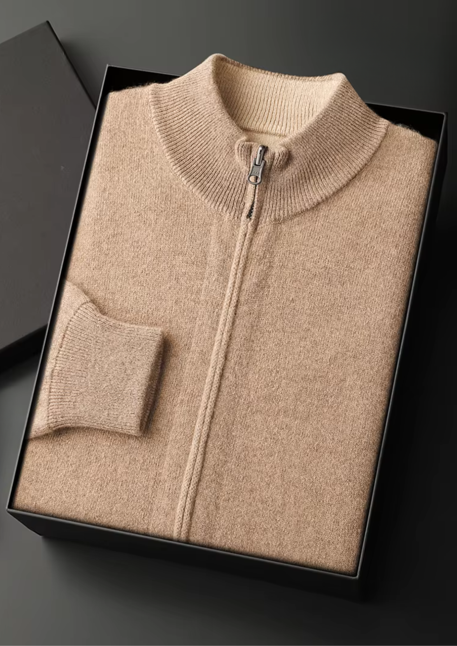 Veroux Mode | Men’s Pure Extra-Fine Merino Wool Zip Cardigan