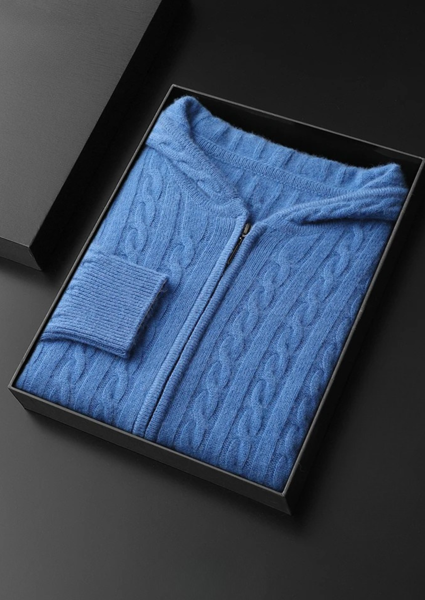 Veroux Mode | Men’s Premium Cashmere Cable Knit Zipper Hoodie