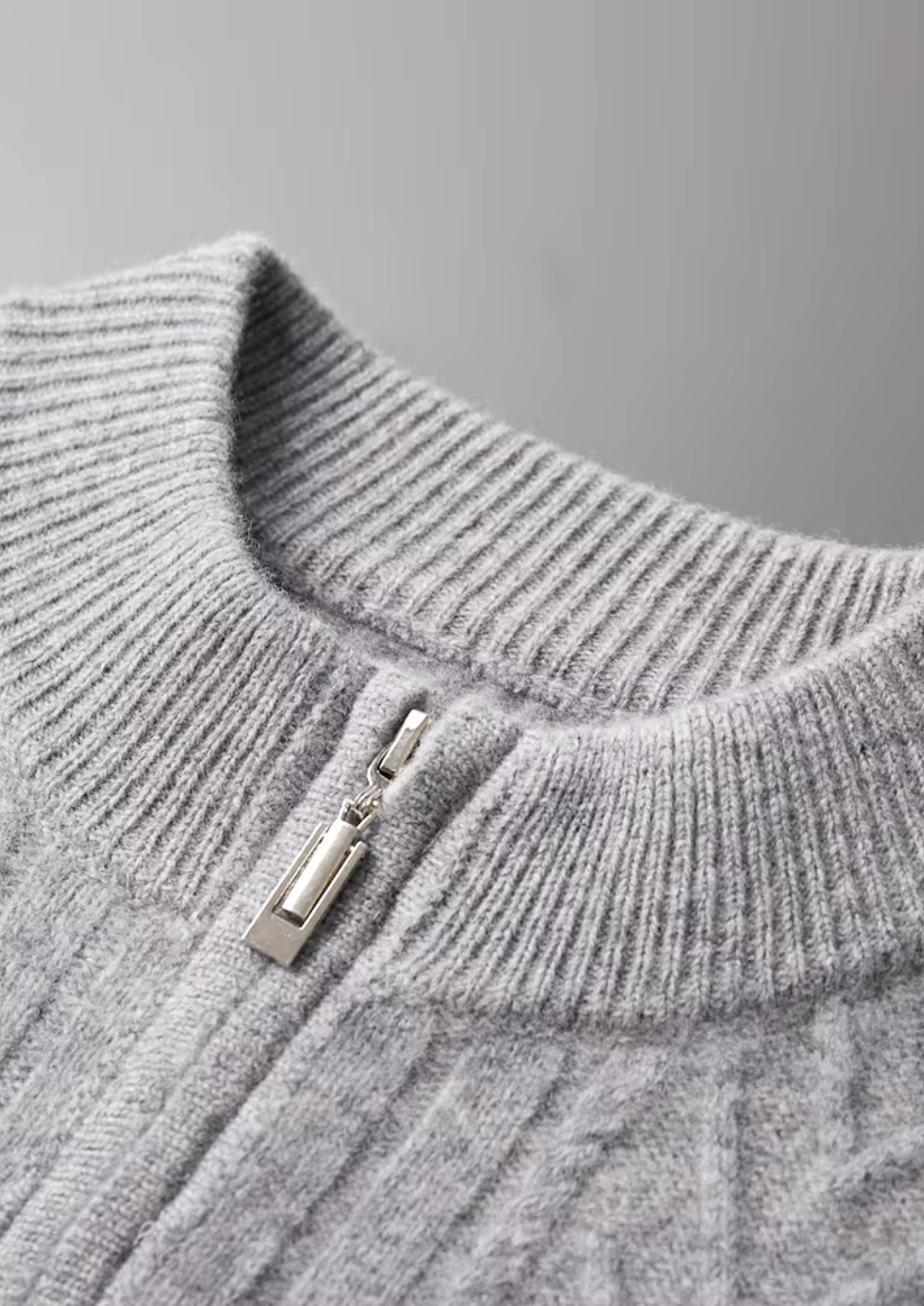 Veroux Mode | Men’s Pure Extra-Fine Merino Wool Patterned Zip Cardigan
