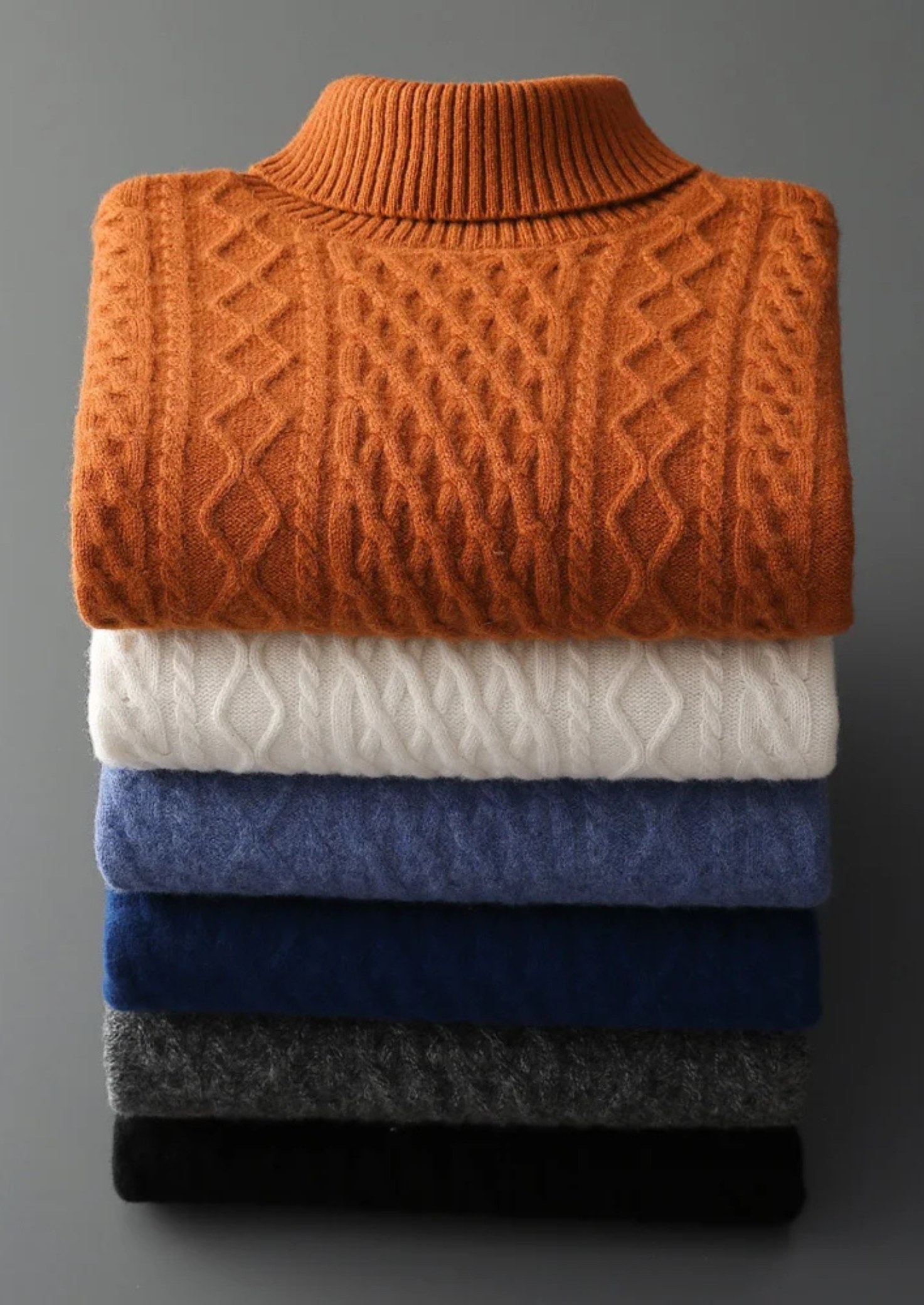 Veroux Mode | Men’s Pure Extra-Fine Merino Wool Wintertime Rollneck