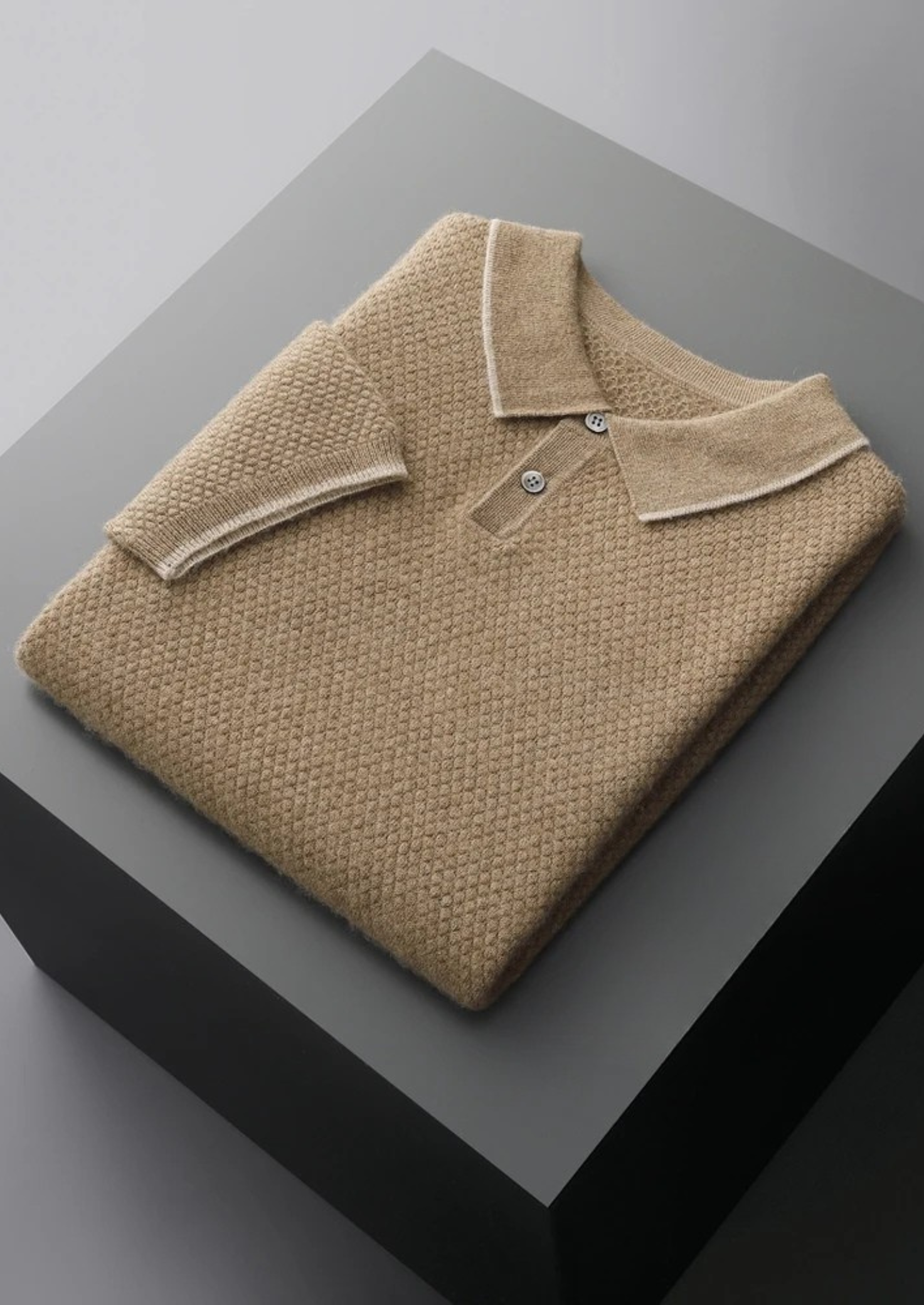 Veroux Mode | Men’s Premium Cashmere Two-Tone Polo