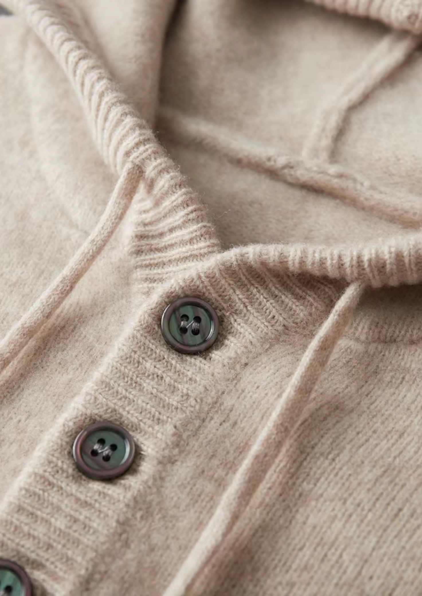 Veroux Mode | Men’s Pure Extra-Fine Merino Wool Button Hoodie