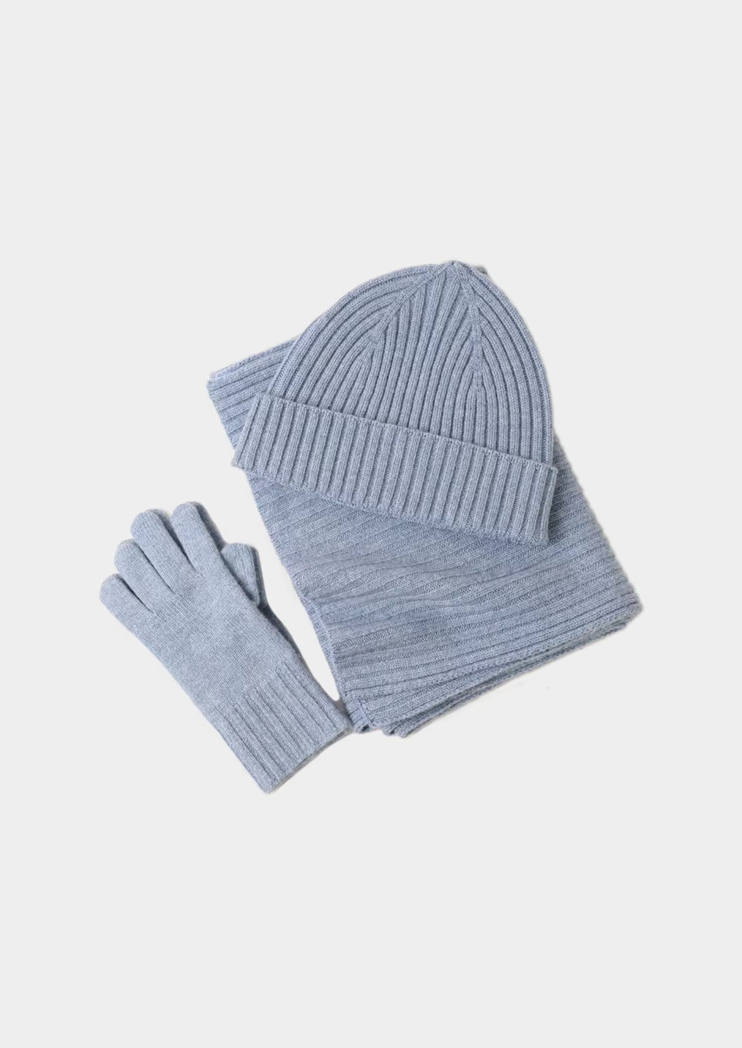 Veroux Mode | Men’s Pure Extra-Fine Merino Wool Wintertime Essentials – Light Blue