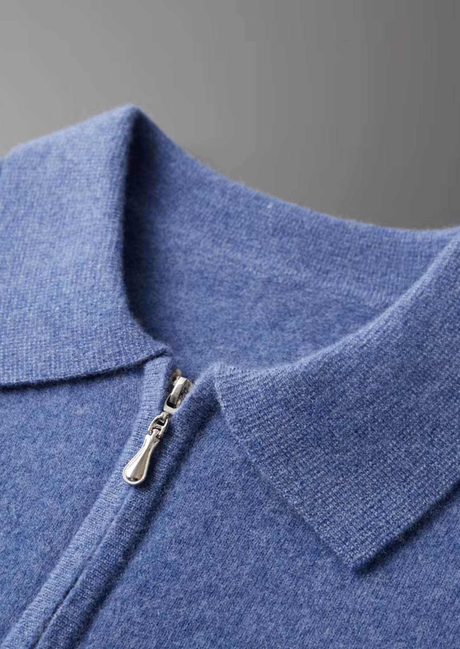 Veroux Mode | Men’s Pure Extra-Fine Merino Wool Half Zip Polo