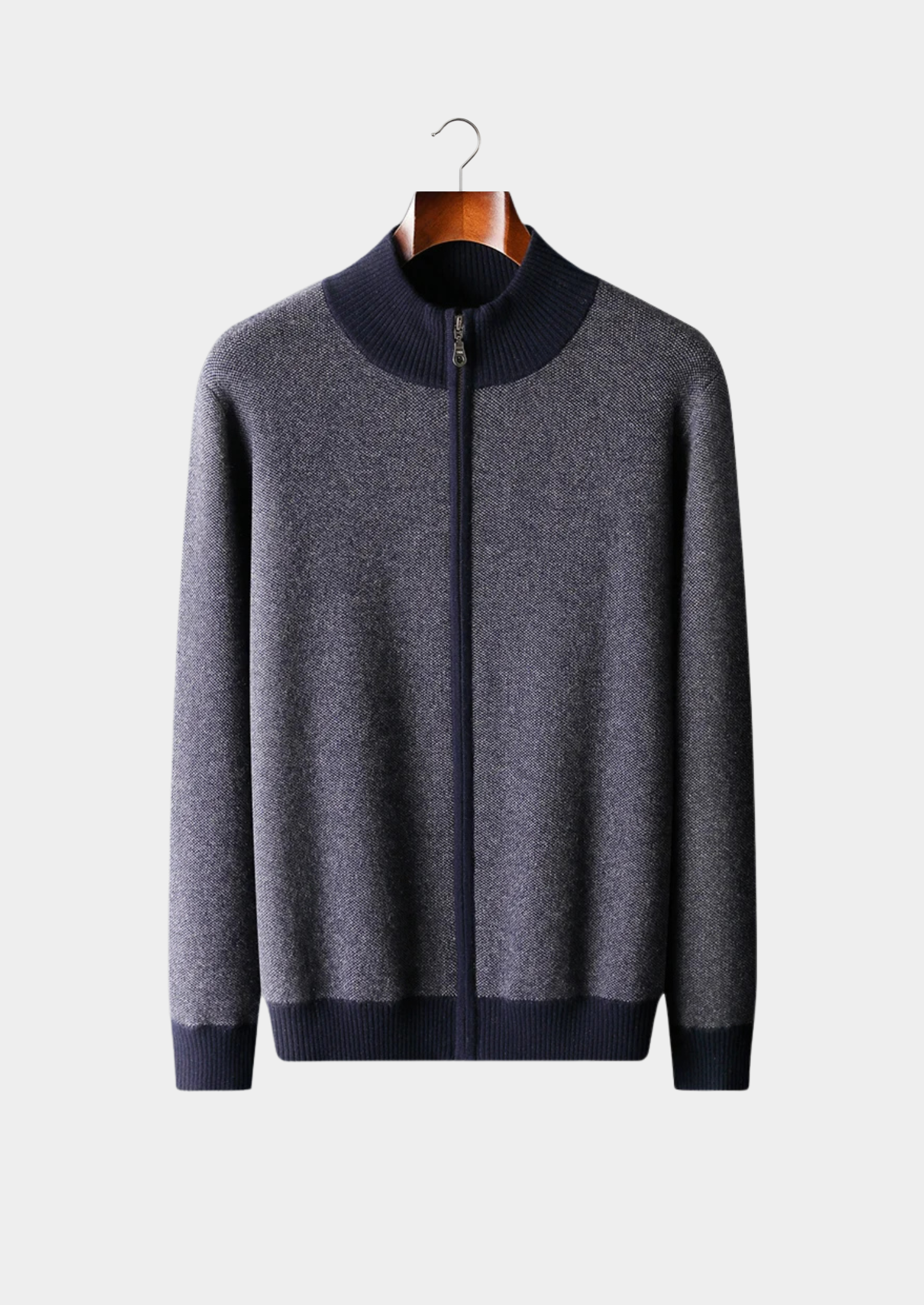 Veroux Mode | Men’s Premium Cashmere Jacquard Zip Cardigan