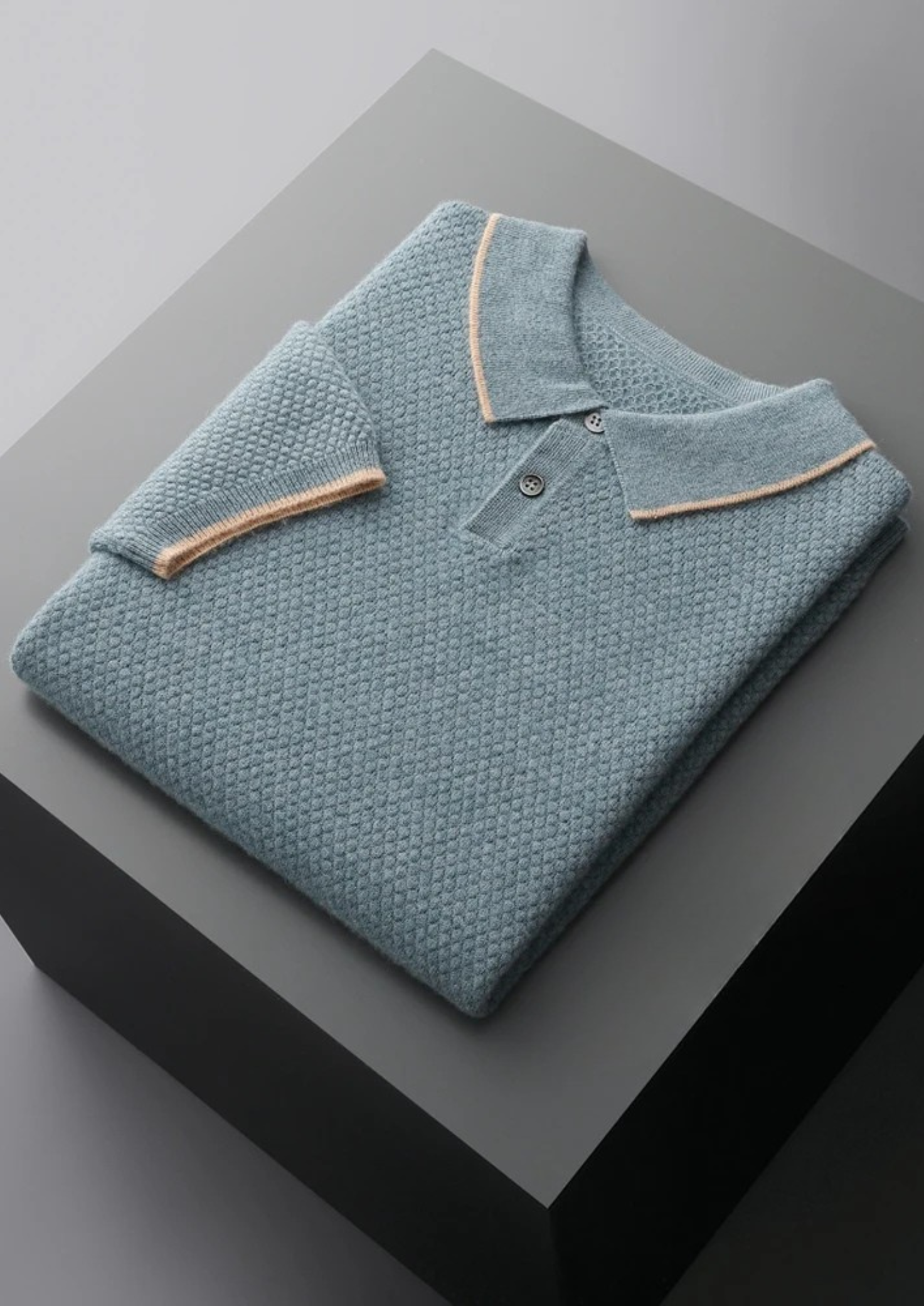 Veroux Mode | Men’s Premium Cashmere Two-Tone Polo