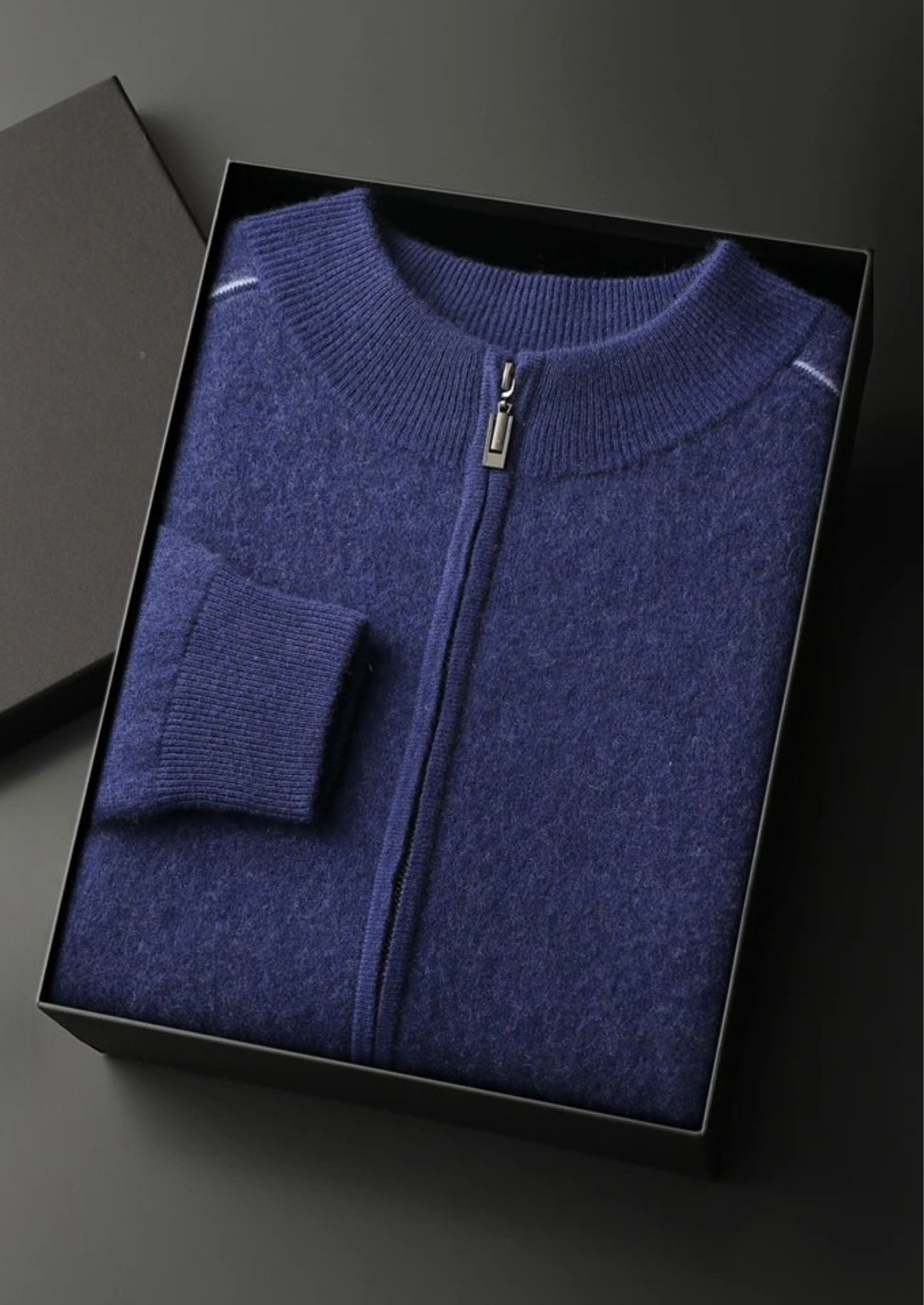 Veroux Mode | Men’s Premium Cashmere Two-Tone Zip Cardigan