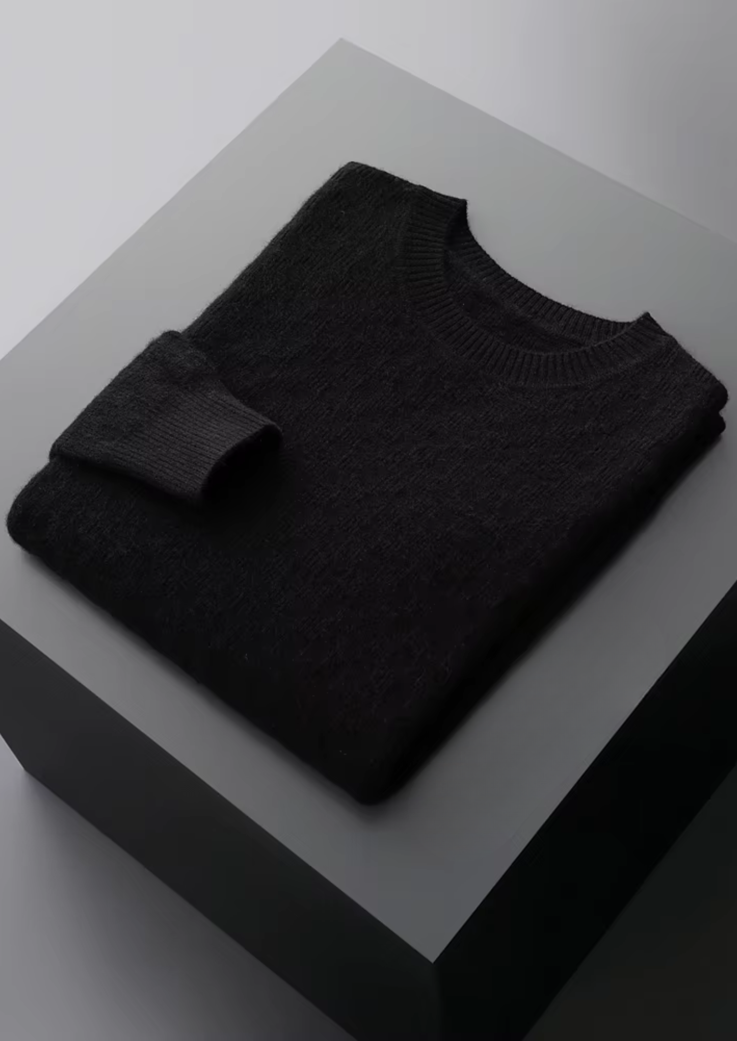 Veroux Mode | Men’s Pure Extra-Fine Merino Wool Textured Crewneck
