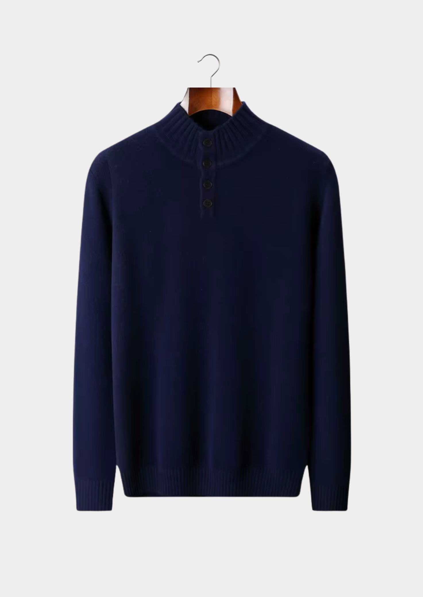Veroux Mode | Men’s Pure Extra-Fine Merino Wool Classic Button Sweater