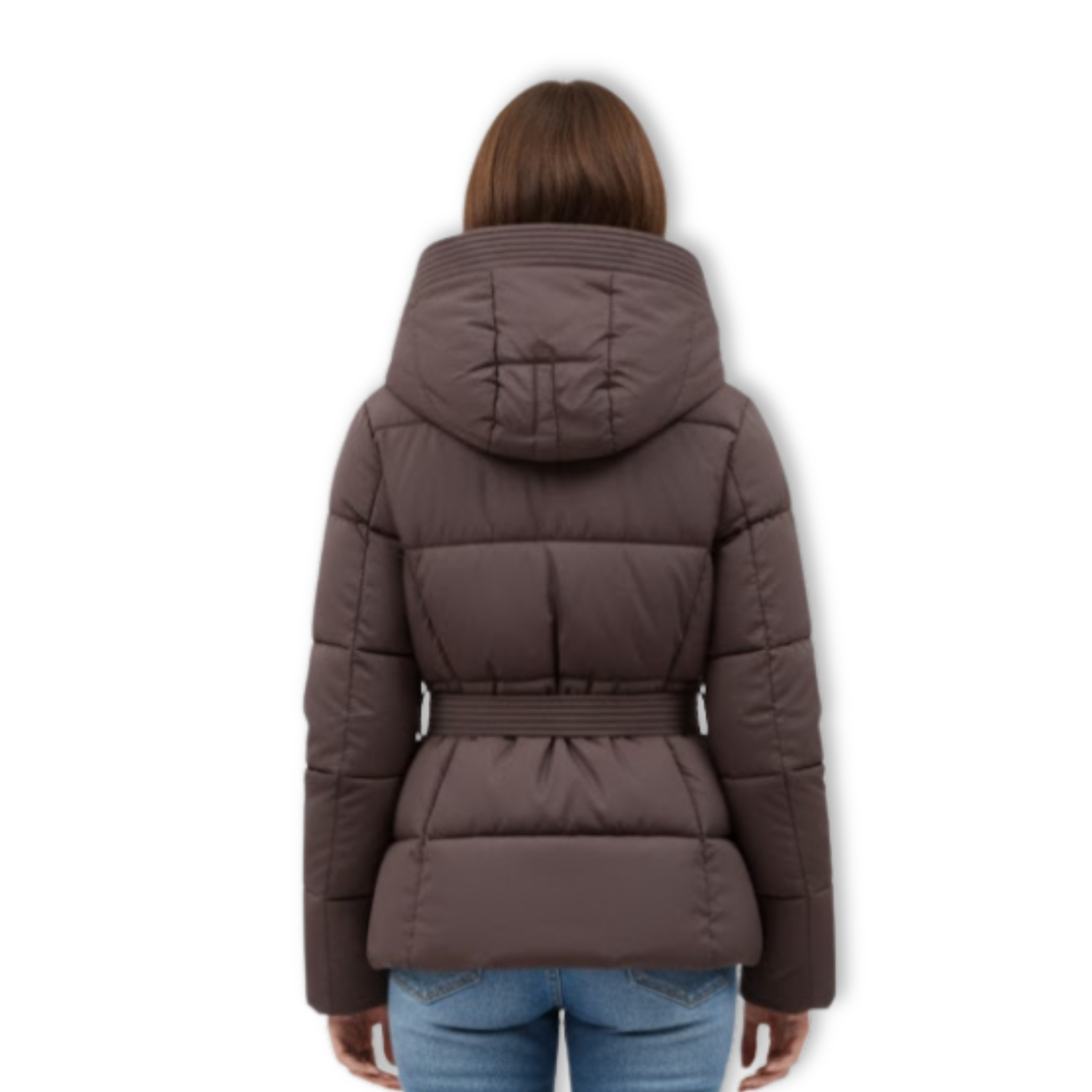 Winter Jacket Women Warm Parkas Cotton Padded Jackets Belt Hooded