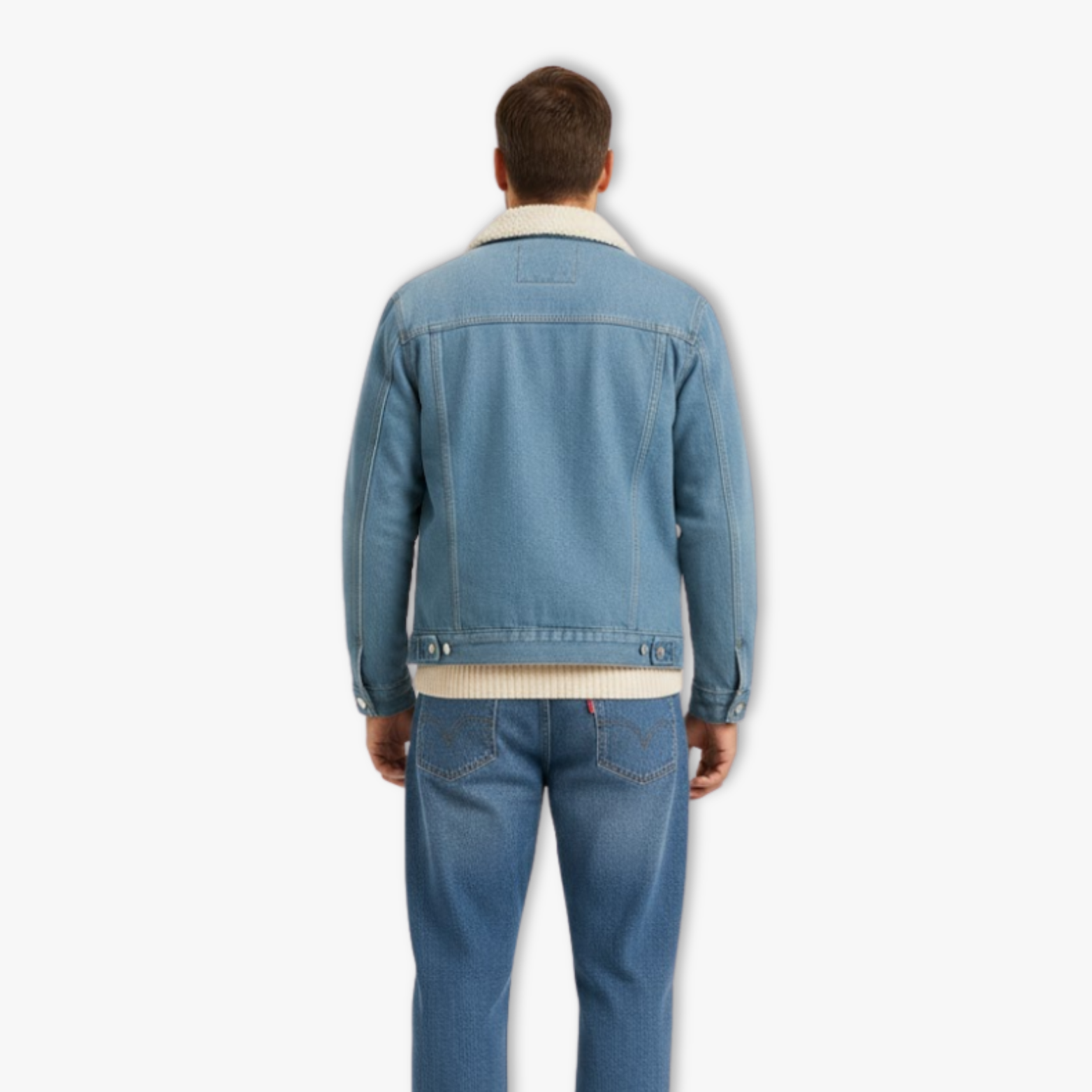 Men's Sherpa Lined Corduroy Trucker Jacket Cotton Fleece Cargo Workwear Coat