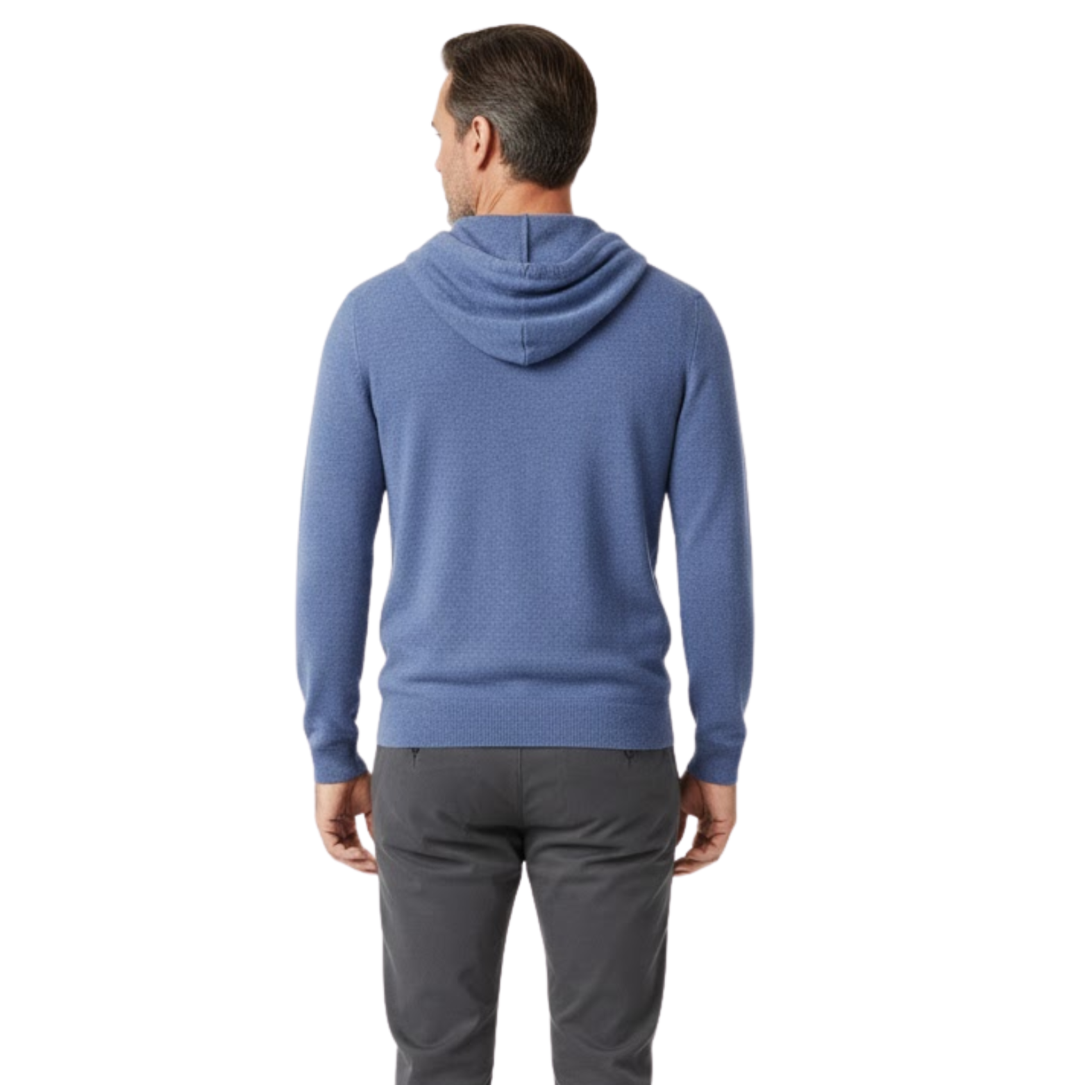 Men Merino Wool Hooded Knitted Pullover Sweater