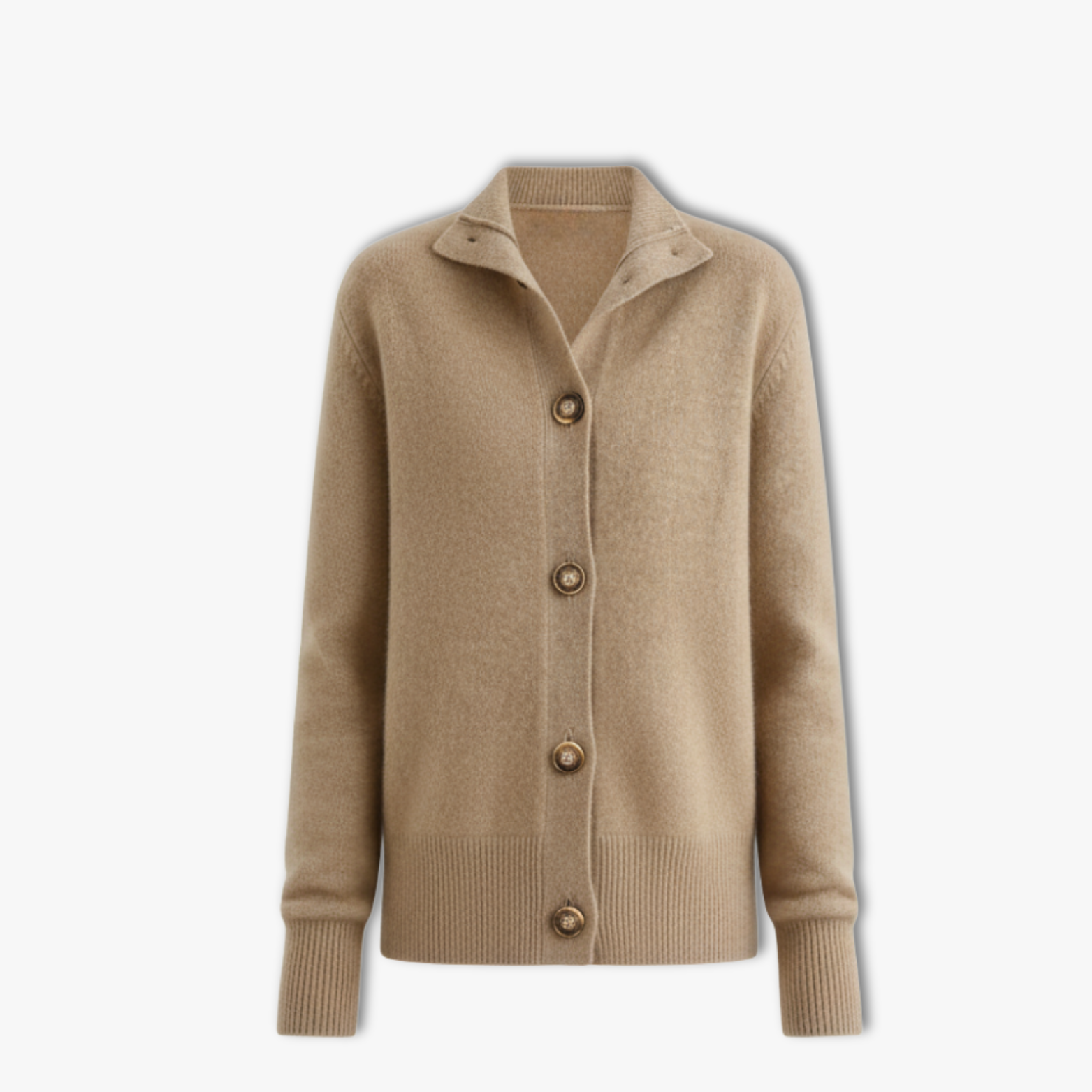 Stand Collar Knitted Cardigan Women Loose Short Jacket