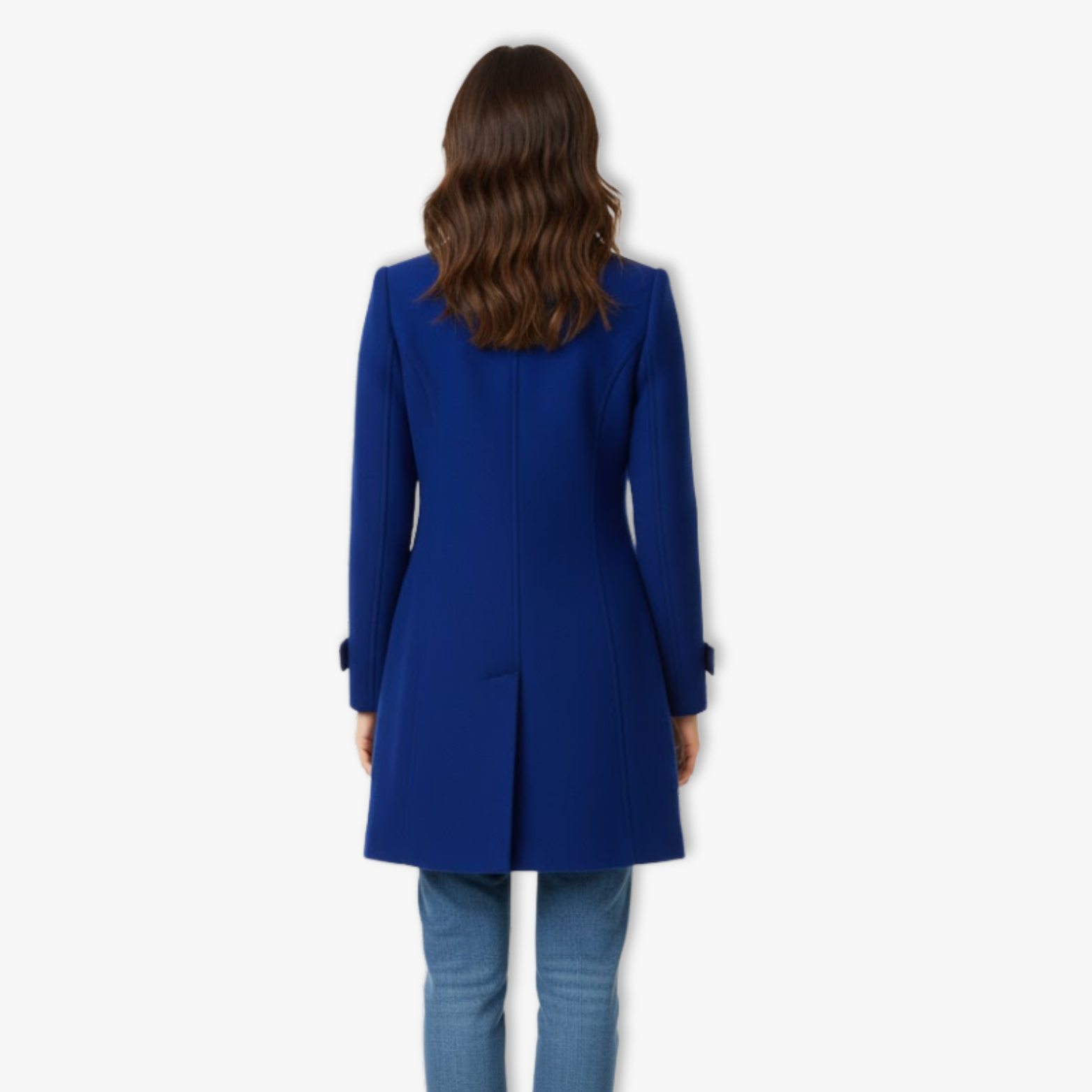 Women's Double Breasted Overcoat Loose Fit Lapel Collar Solid Pocketed Long Jacket