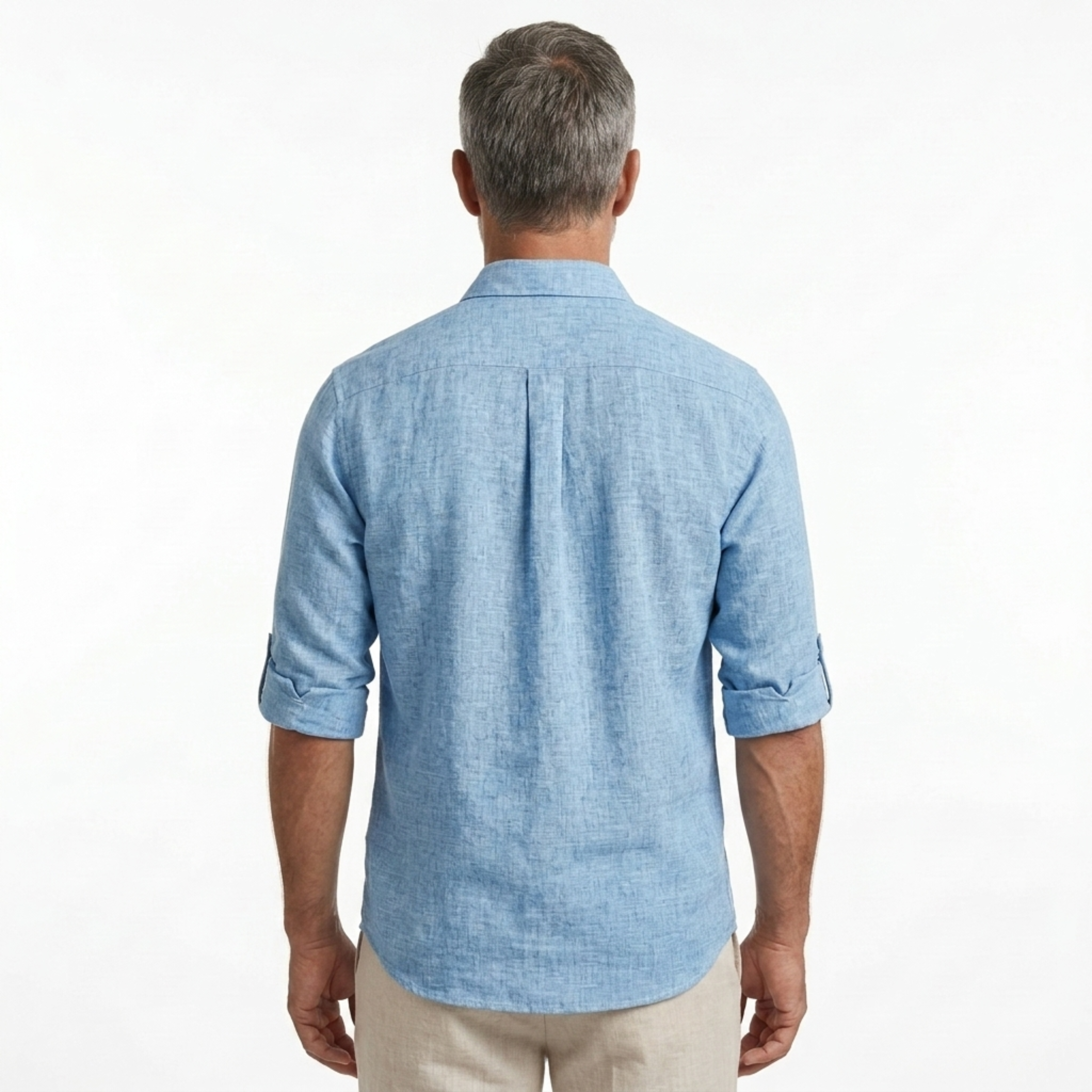 Men's linen polo shirt — regular fit short sleeve — holiday